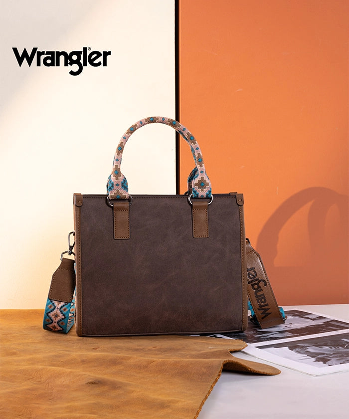 Wrangler Aztec Print Tote Bag for Women - Stylish & Durable Cotton Shoulder Bag - Perfect for Shopping, Beach, Work & Travel