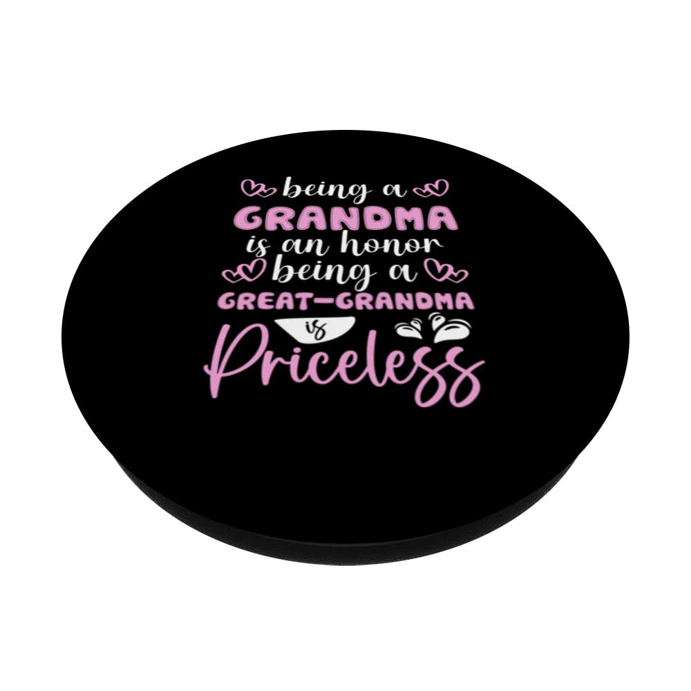 Custom Great Grandma Pregnancy Announcement T-Shirt & Swappable PopGrip for Grandkids - Perfect Gender Reveal & Family Celebration Gift