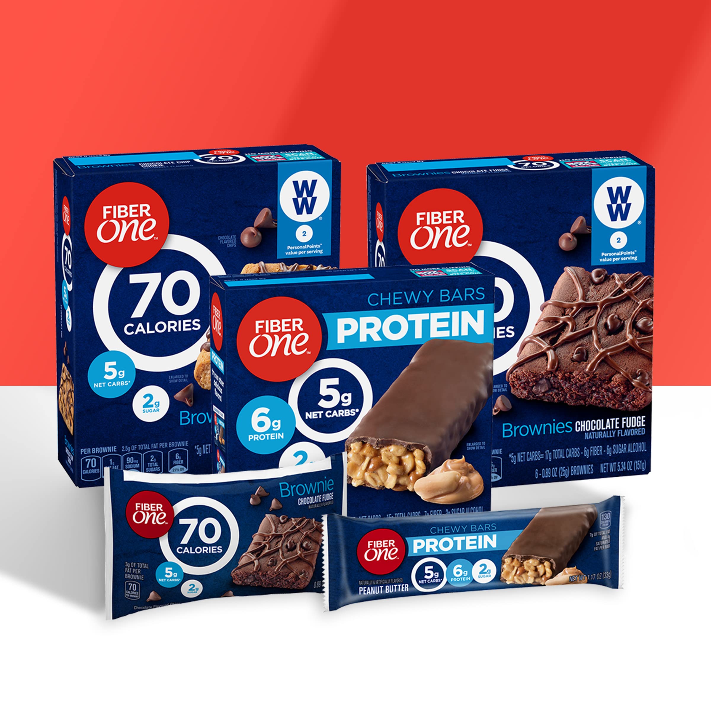 Fiber One Chewy Protein Bars, Caramel Nut Flavor - High Protein Snack Bars (1.17 oz, 5 Count) - Perfect for Workout Recovery, Office Snacks & Healthy On-the-Go Nutrition