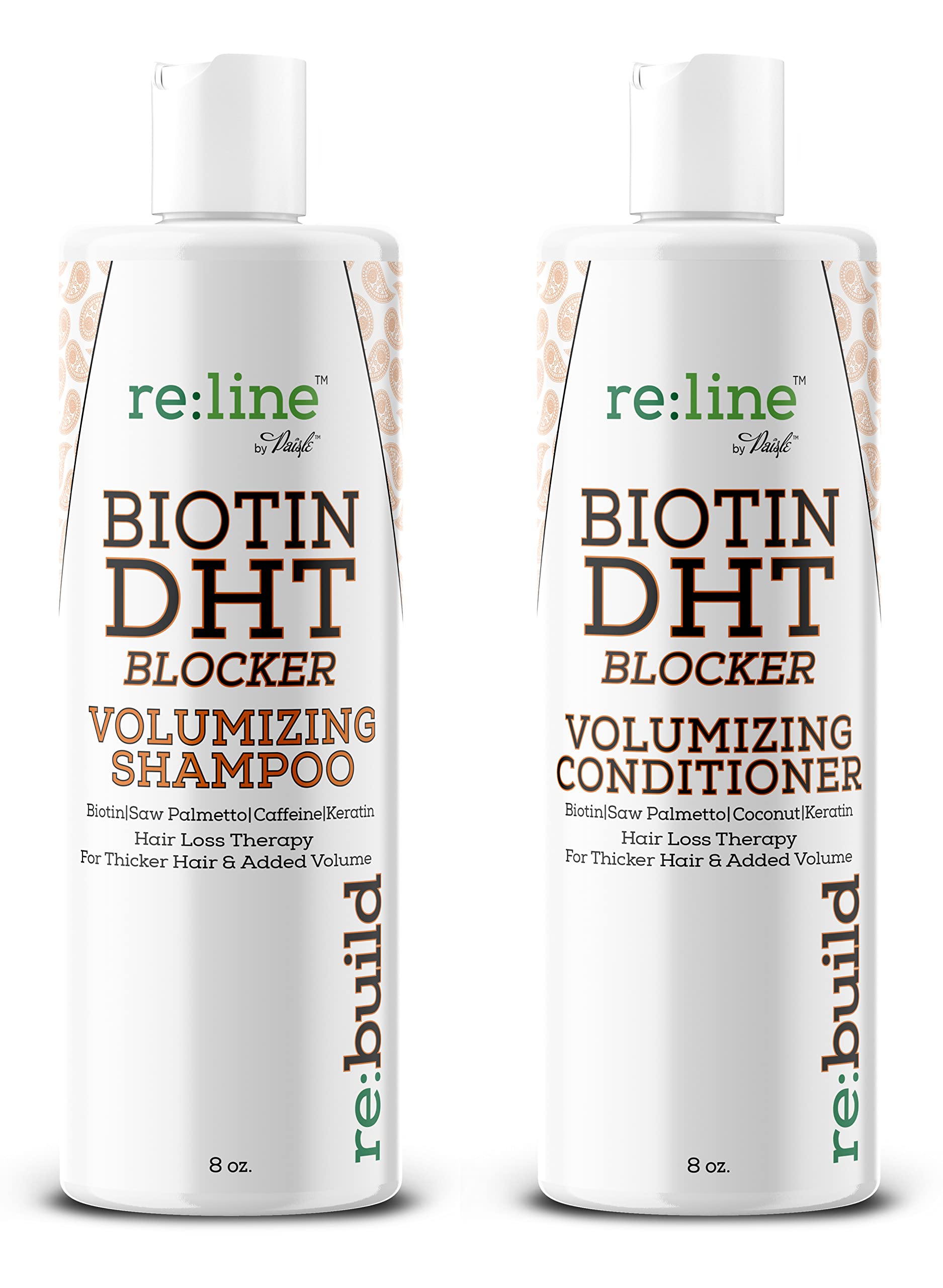 Natural Volumizing Shampoo & Conditioner Set for Hair Growth - DHT Blocker with Biotin for Thinning Hair & Hair Loss Prevention | Men & Women | Daily Hair Care for Fuller, Healthier Locks