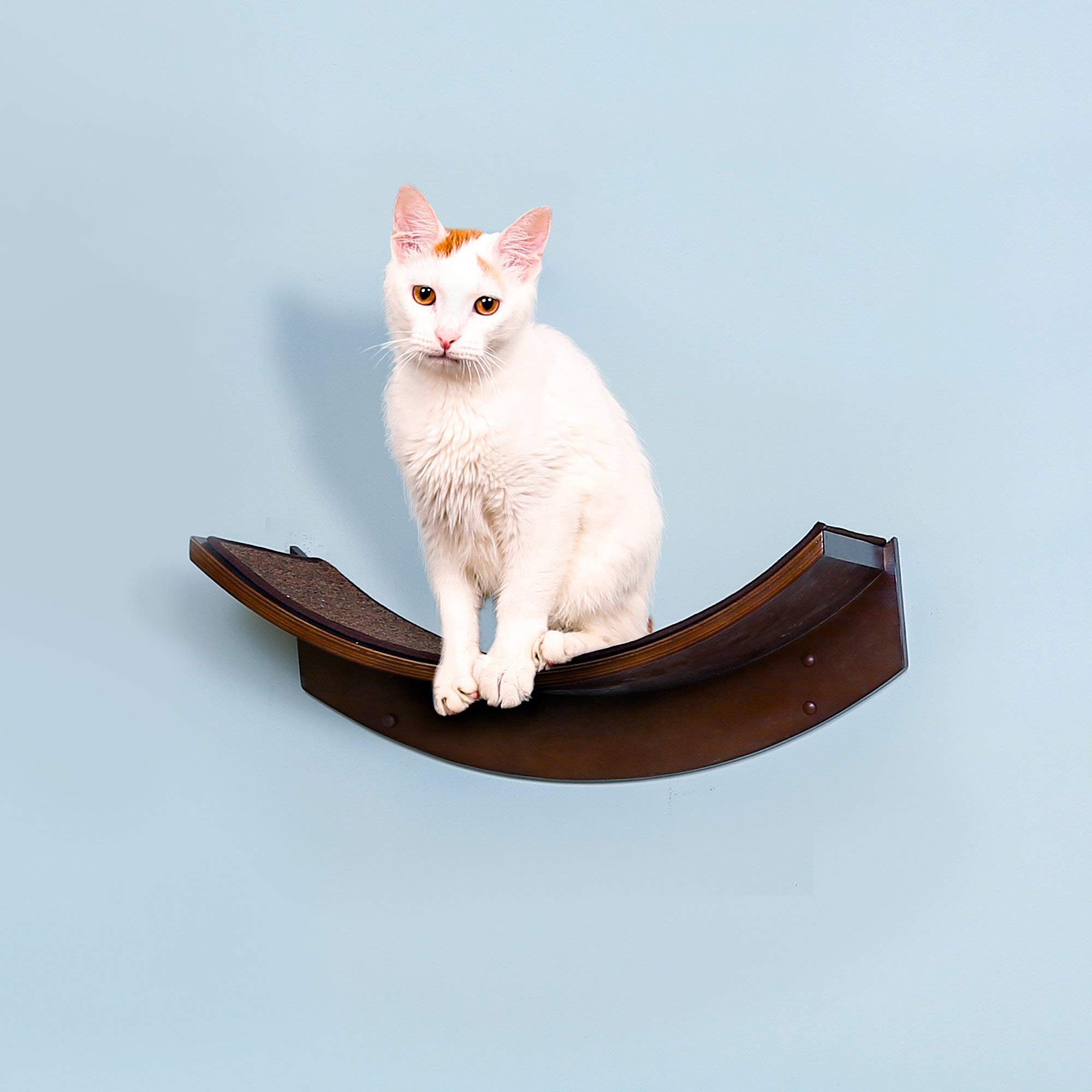 The Refined Feline Lotus Leaf Cat Shelf - Modern Sturdy Curved Wall Perch for Cats, Elegant Wood Wall-Mounted Cat Bed Furniture - Perfect for Small Spaces & Cat Climbing Enrichment