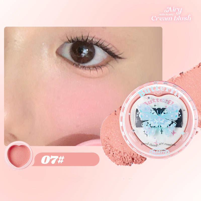 FLORTTE Airy Blush Cream - Lovely Aleria Collection | Natural Flush Cheek Makeup | Perfect for Everyday Wear & Special Occasions