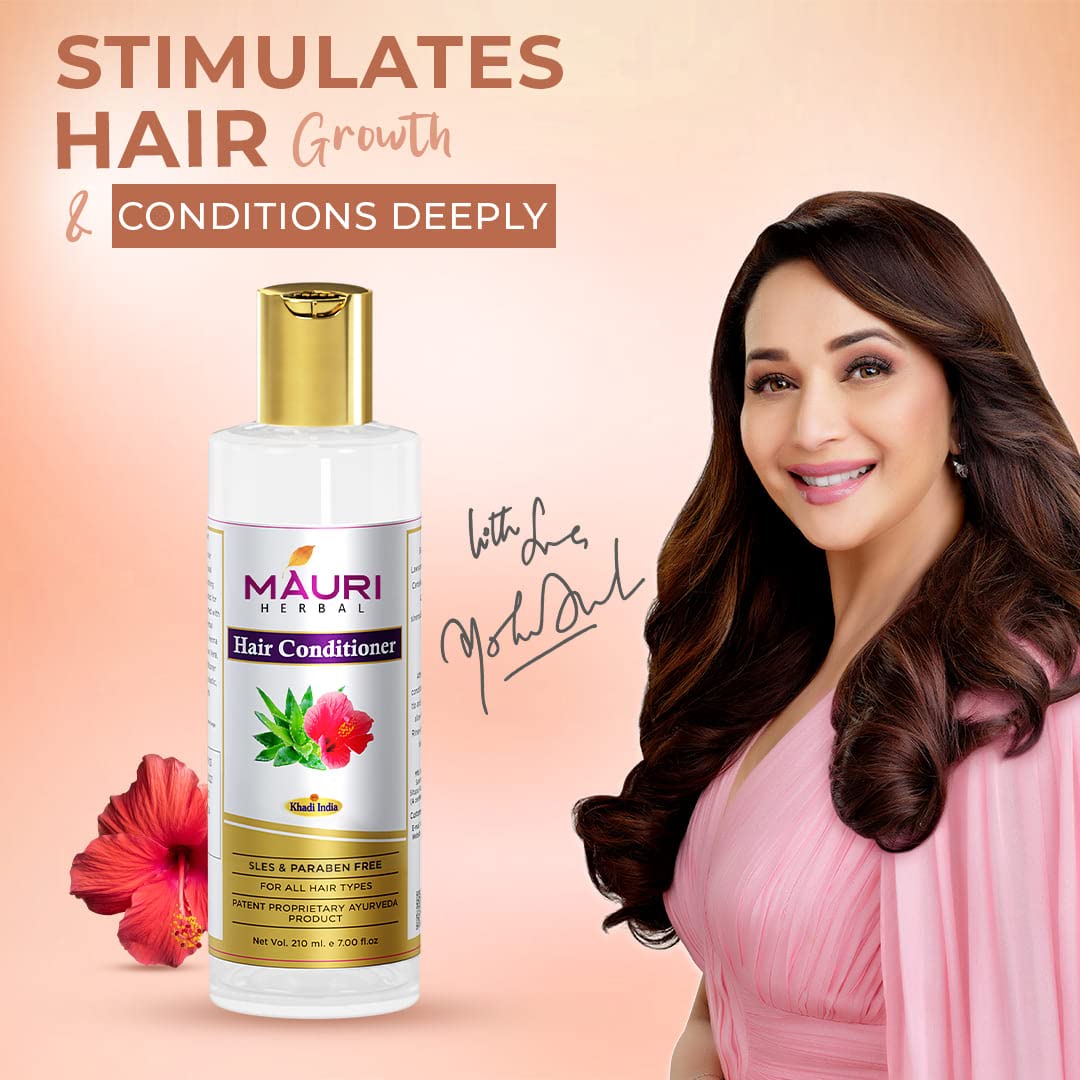 Khadi Mauri Herbal Hair Conditioner - Nourishing & Deep Conditioning for Smooth, Silky Hair - Enriched with Aloe Vera - 210ml - Perfect for Dry, Damaged Hair & Scalp Care at Home or Salon