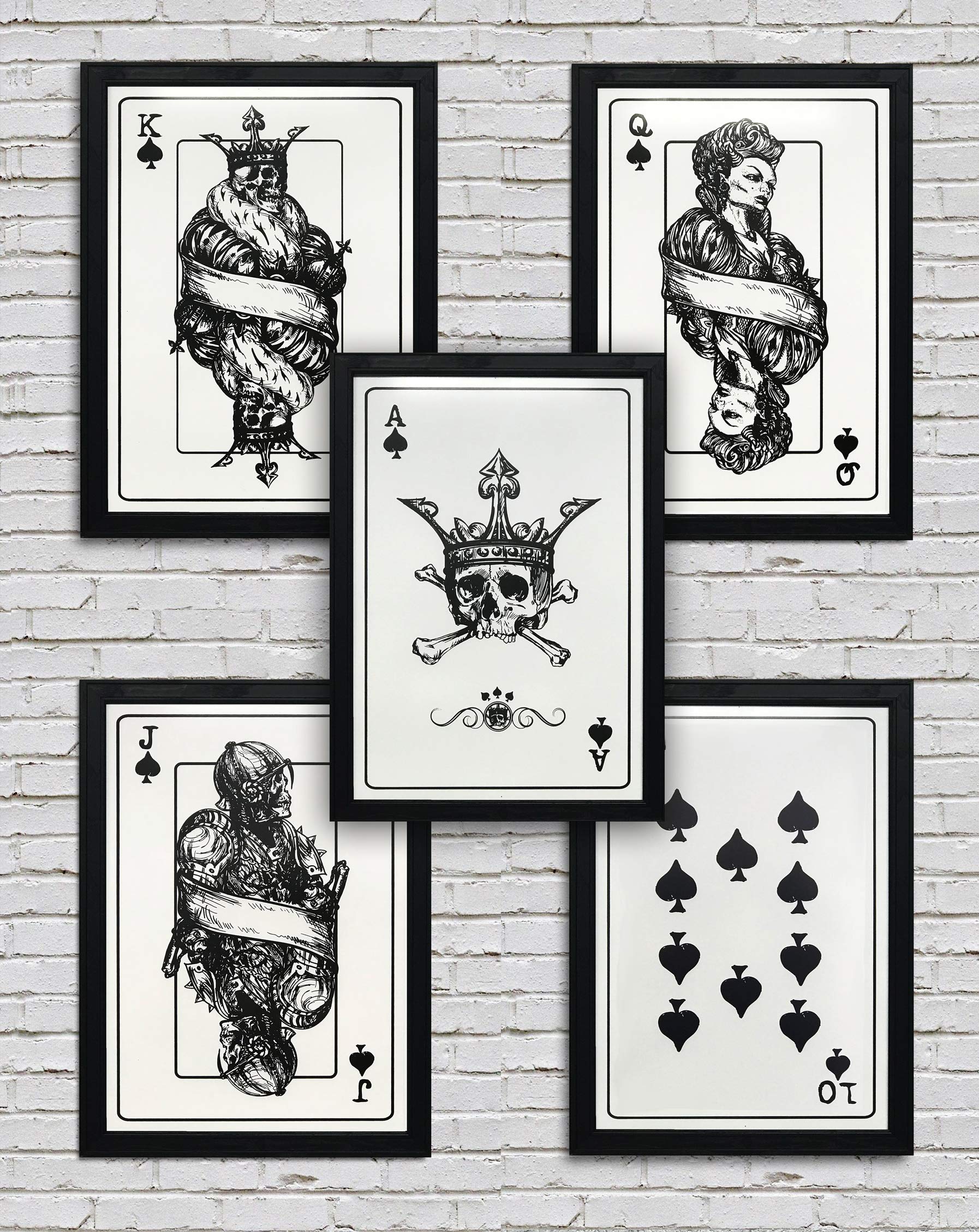 Poker Card Poster Art Prints - Unique Gifts for Poker Lovers - Royal Flush Wall Decor - Premium Playing Cards Artwork - Perfect for Game Rooms, Man Caves & Poker Party Decorations