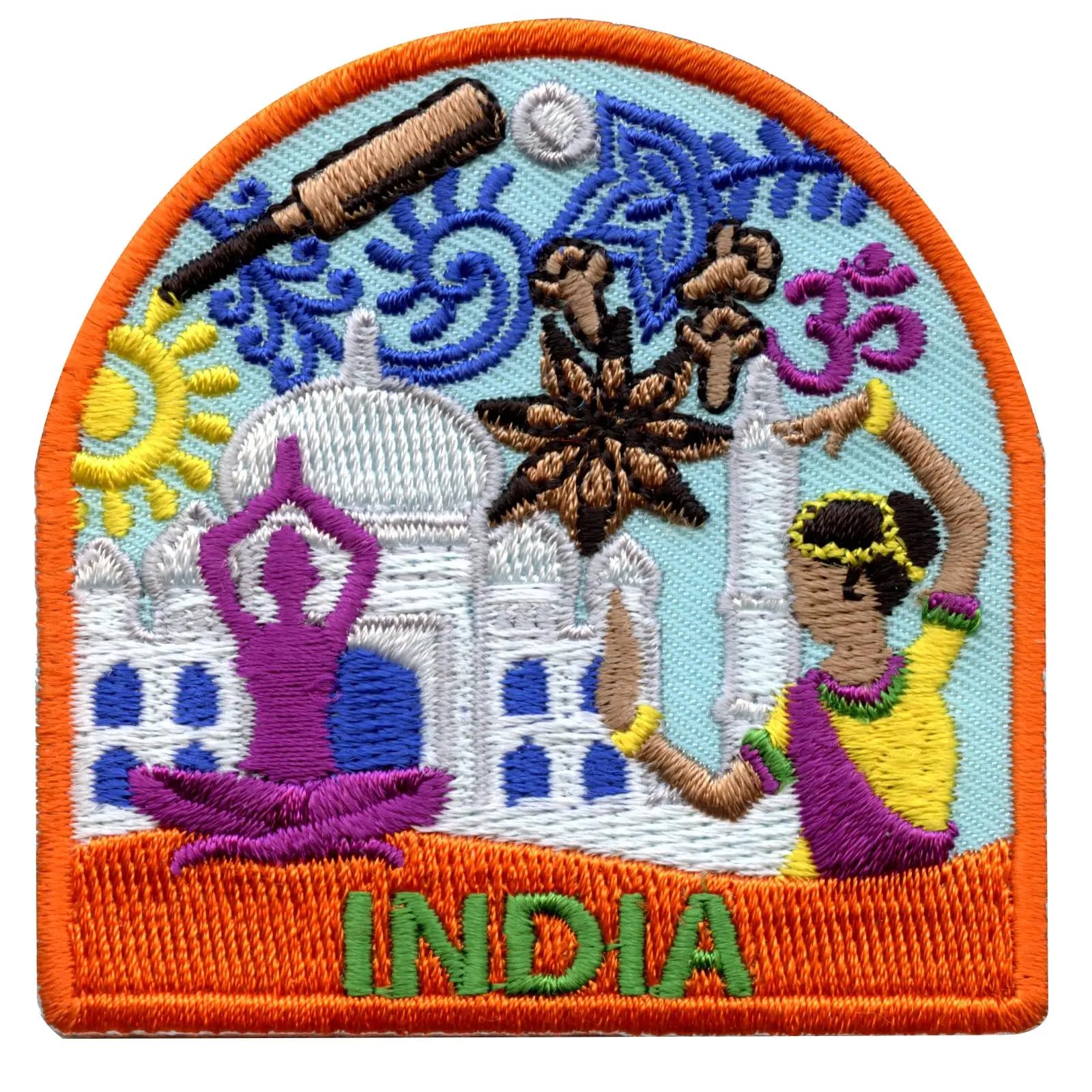 India Travel Patch - Embroidered Iron-On Country Badge for Backpacks, Jackets & Suitcases | Perfect for Travel Enthusiasts & Souvenirs