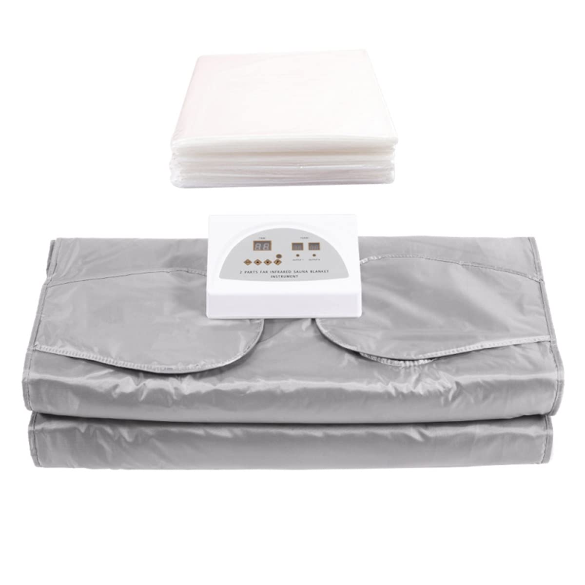 Electric Heated Blanket for Car - USB Powered Warm Throw with Remote Control - Thermal Sauna & Body Slimming Blanket - Perfect for Camping, Travel & Home Use (Silver)