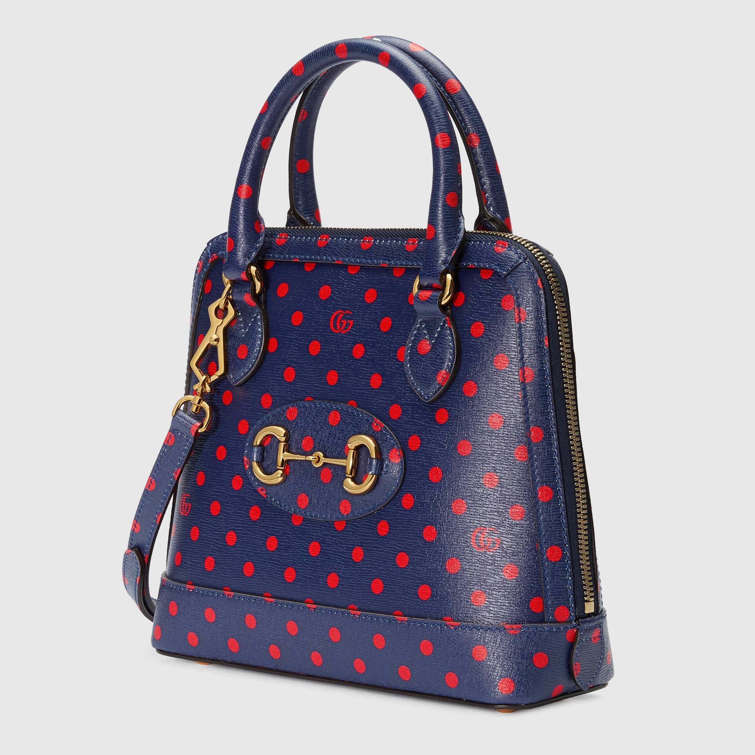 Gucci 1955 Horsebit Small Top Handle Bag Blue Leather Crossbody Purse for Women | Luxury Designer Handbag for Work, Travel & Evening Out