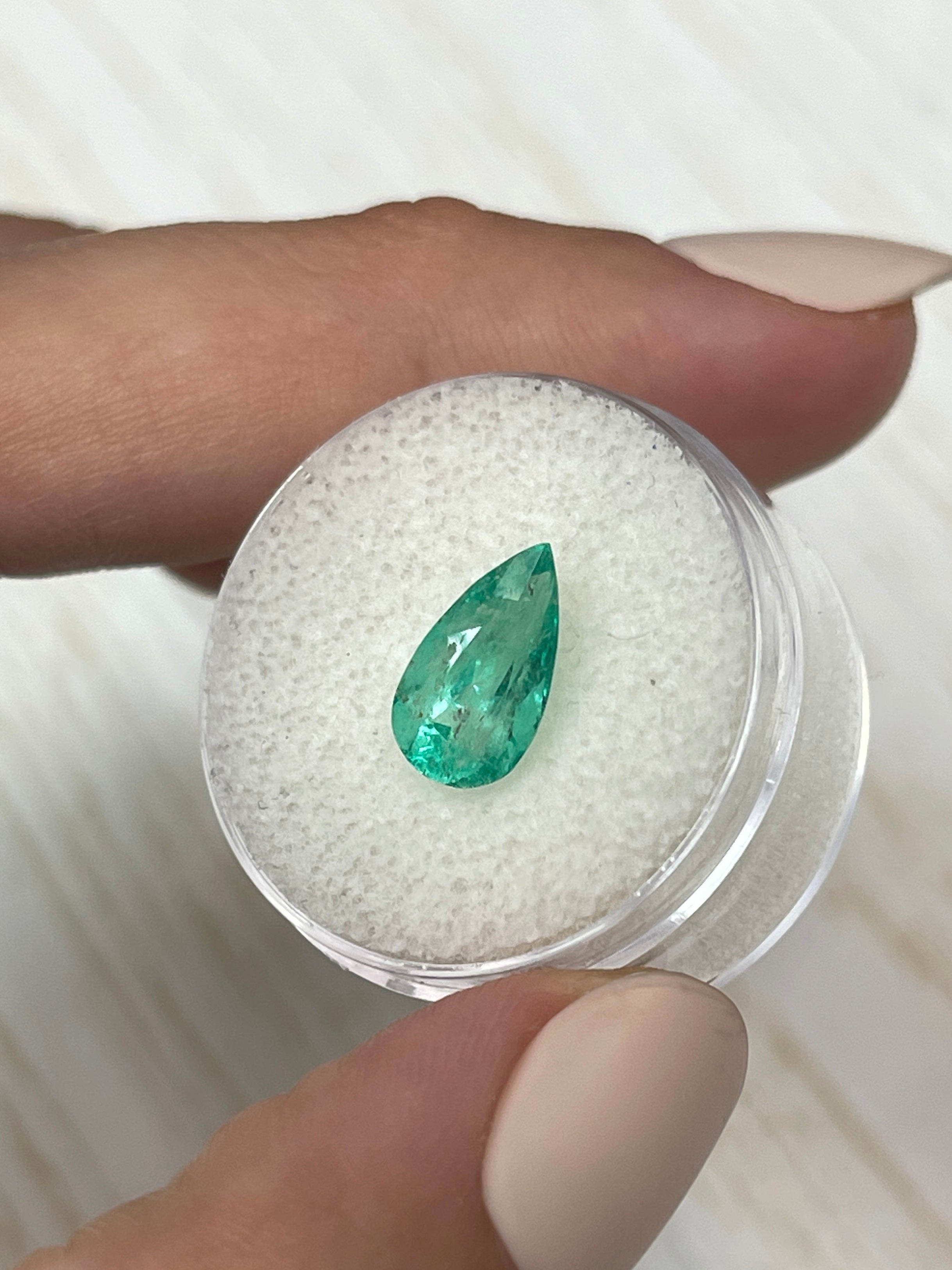 2.10 Carat 12x6.5mm Natural Colombian Emerald Pear Cut Loose Gemstone for Jewelry Making - Engagement Rings, Pendants & Earrings