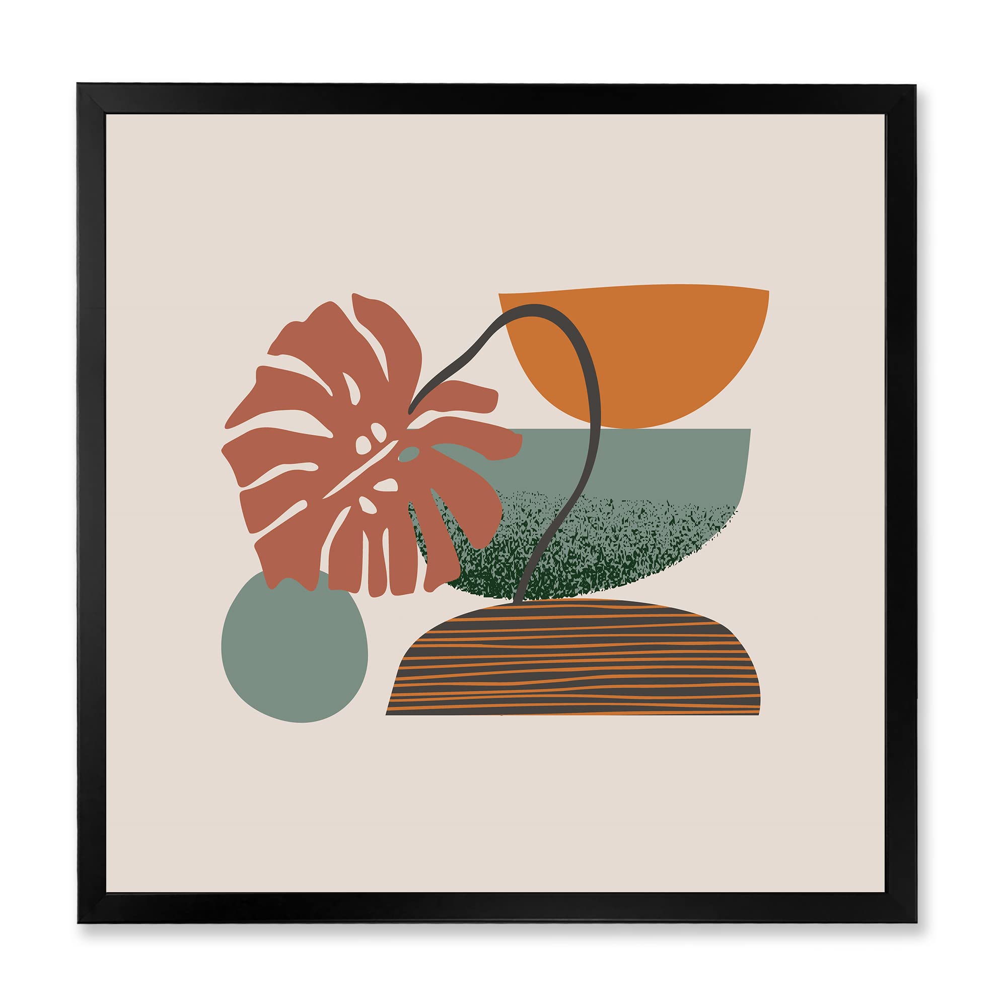 Colorful Geometric Abstract Art Collage III - Modern Framed Wall Decor for Living Room, Bedroom & Office | Contemporary Canvas Print for Home & Office Decoration