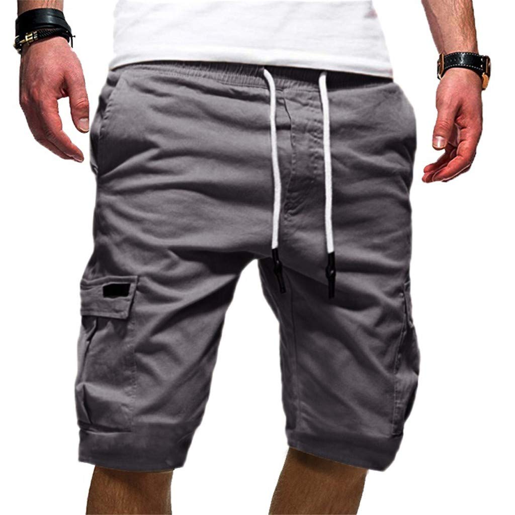 Men's Casual Jogger Shorts with Multi-Pockets & Drawstring - Sweat Resistant Workout Running Shorts for Gym, Travel & Outdoor Activities