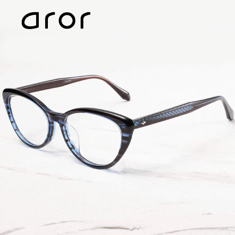 Aror Women's Full Rim Oval Cat Eye Acetate Eyeglasses 94861 - Stylish Retro Frames for Work, Reading & Fashion | Lightweight & Durable Glasses for Women