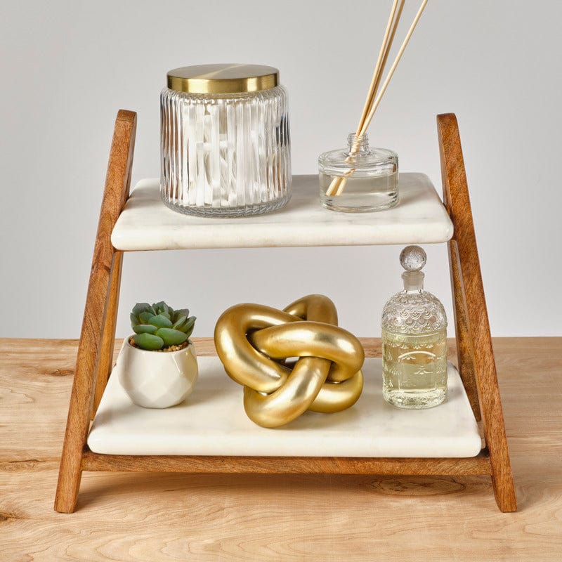 Luxor 2-Tier Serving Tray - Elegant Decorative Display Stand for Desserts, Appetizers & Party Snacks - Perfect for Entertaining, Weddings & Home Decor