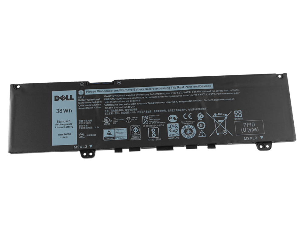 Original Dell Inspiron 13 7000 7370 7373 7380 P83G001 Vostro 5370 Laptop Battery Replacement - 11.4V 38Wh - Perfect for Work, Travel & Home Office Use
