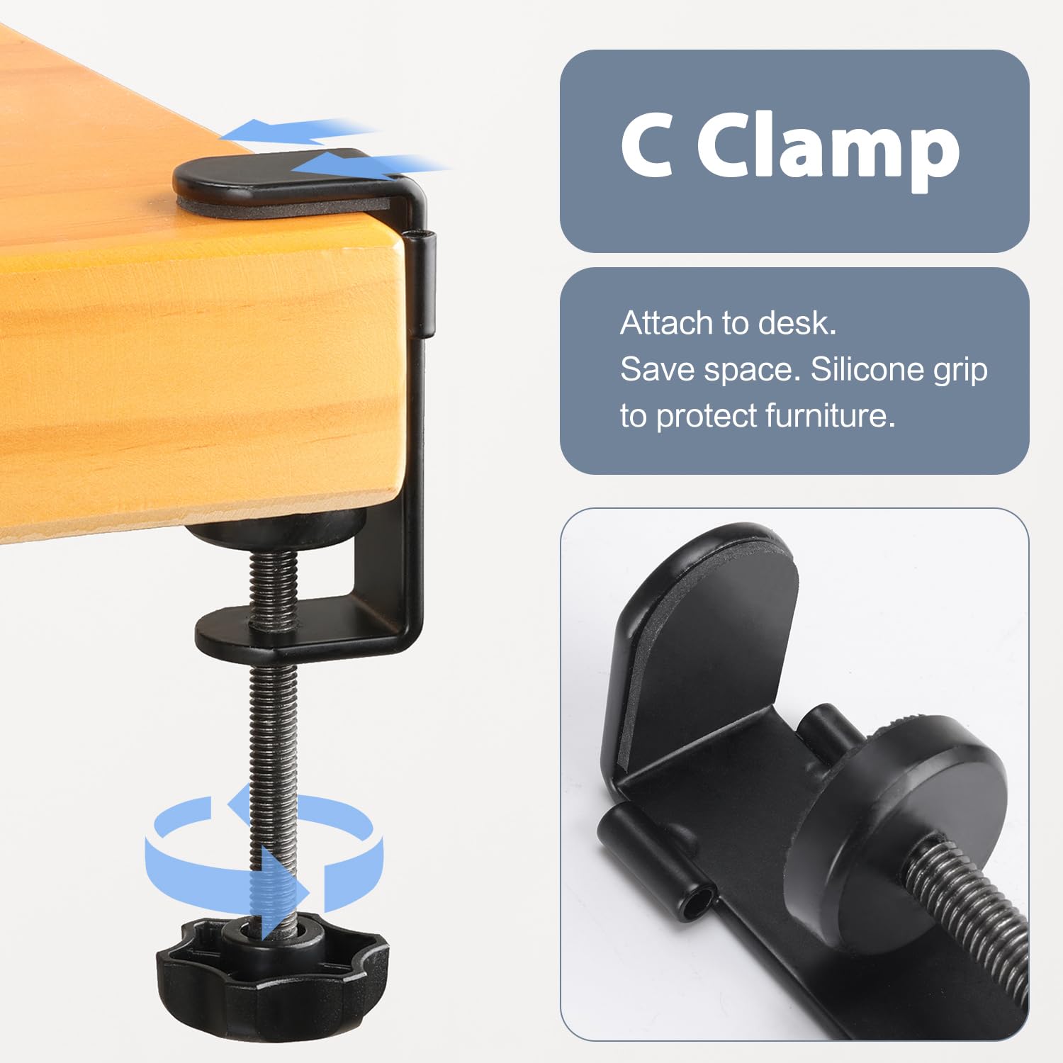Clip-On Desk Organizer with Cup Holder, Pencil Storage & Phone Stand - Space-Saving Office & School Accessories for Beverages, Stationery & Devices - Perfect for Work, Study & Home Organization