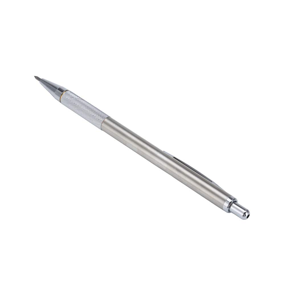 Jeanoko Pocket Glass Scriber - Diamond Engraver with Tungsten Carbide Tip for Metal, Glass & Ceramic Lettering - Portable Etching Tool (Silver) | Perfect for DIY Crafts, Jewelry Making & Personalization Projects