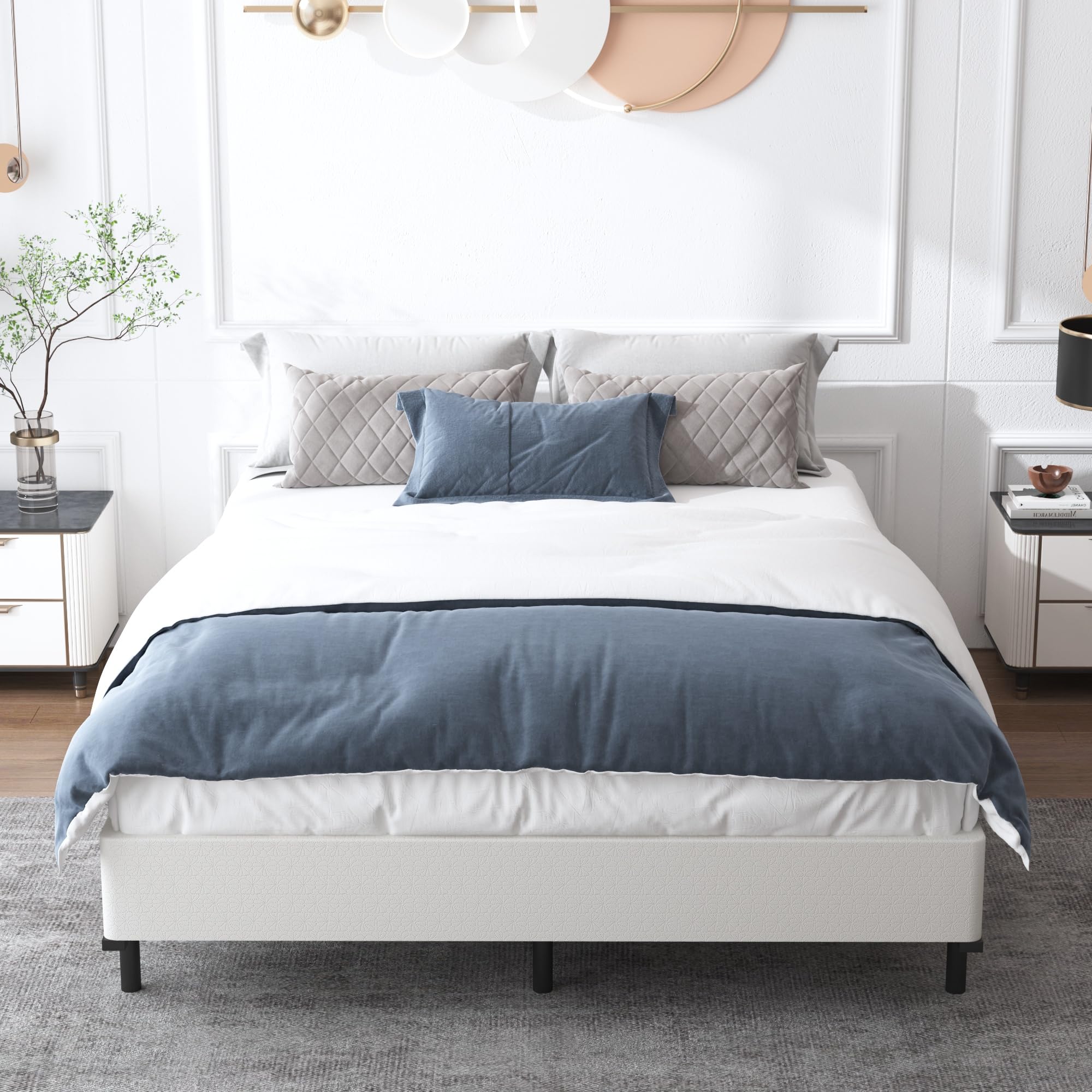 7 Inch King Size Box Spring - Sturdy Metal Mattress Foundation with Fabric Cover, Easy Assembly & Noise Free - Perfect for Bedroom, Guest Room & Dormitory
