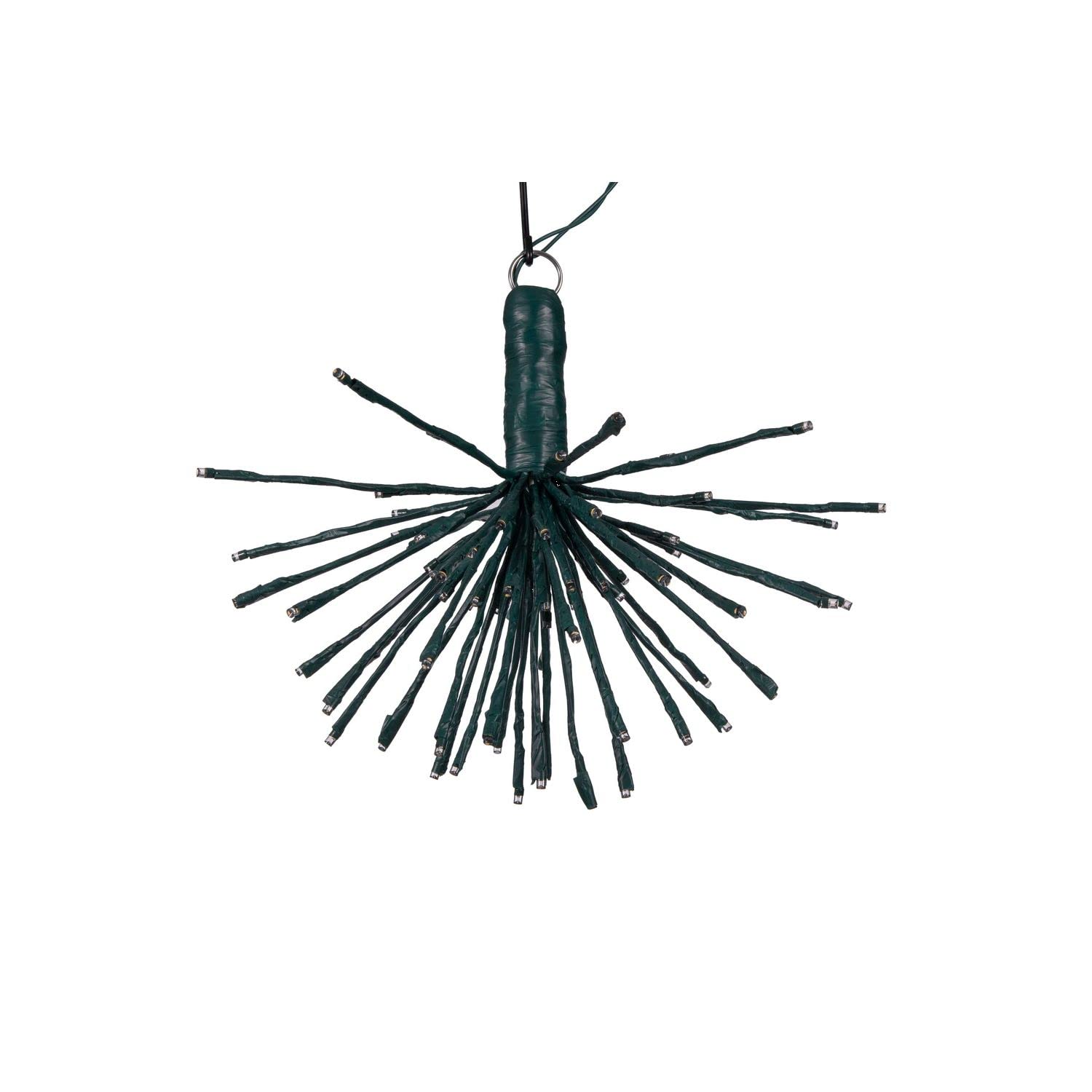 Vickerman 80Lt 16-Inch Green Starburst Warm White 5mm LED Christmas Lights - Perfect for Holiday Decorations, Tree Trimming, and Indoor/Outdoor Party Lighting