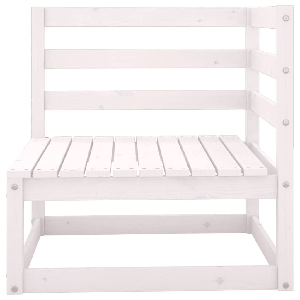 FAMIROSA 2-Piece White Patio Lounge Set with Cushions - Solid Pinewood Outdoor Furniture (53 lbs) for Garden, Poolside, and Backyard Relaxation