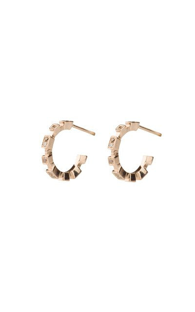 18K Rose Gold Garbo Earrings - Elegant Dangle Hoop Earrings for Women | Perfect for Parties, Weddings & Everyday Wear