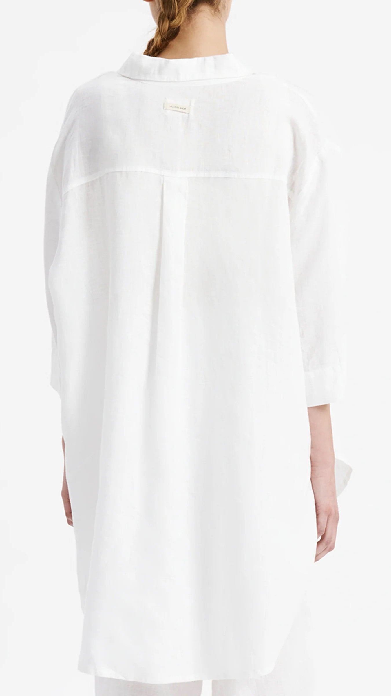 Premium White Linen Longline Shirt for Men - Breathable Relaxed Fit Lounge Shirt - Perfect for Casual Wear, Summer Outfits & Beach Vacations