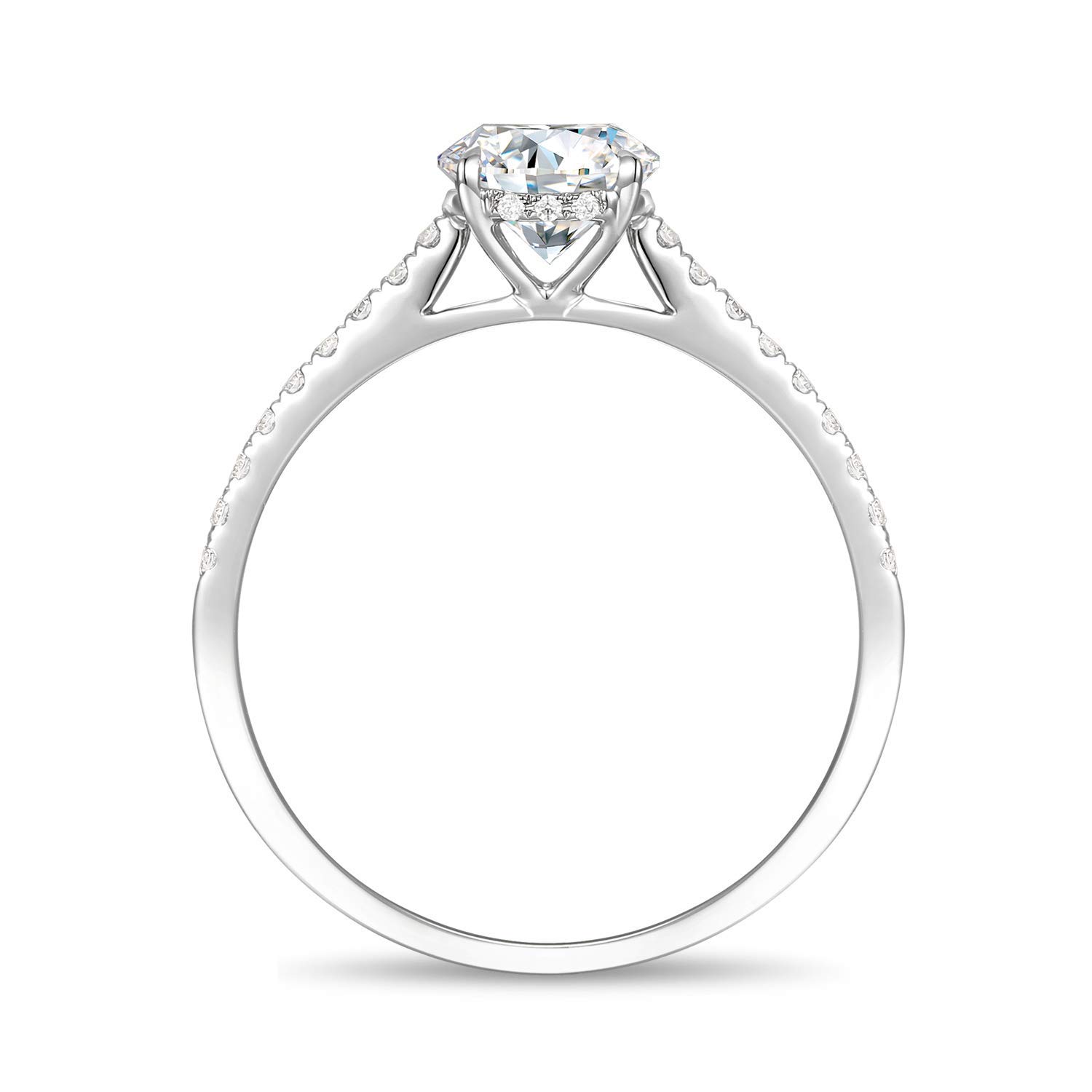 14K Yellow or White Solid Gold 1 Carat Wedding Engagement Ring for Women - Classic Solitaire Diamond Bridal Jewelry for Proposals, Anniversaries & Special Occasions