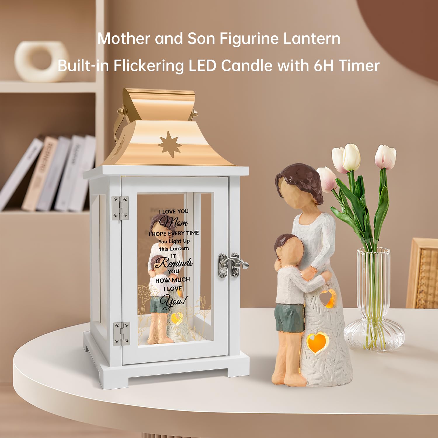 Mother's Day Gift Lantern - Unique Son to Mom Present for Birthday & Thanksgiving