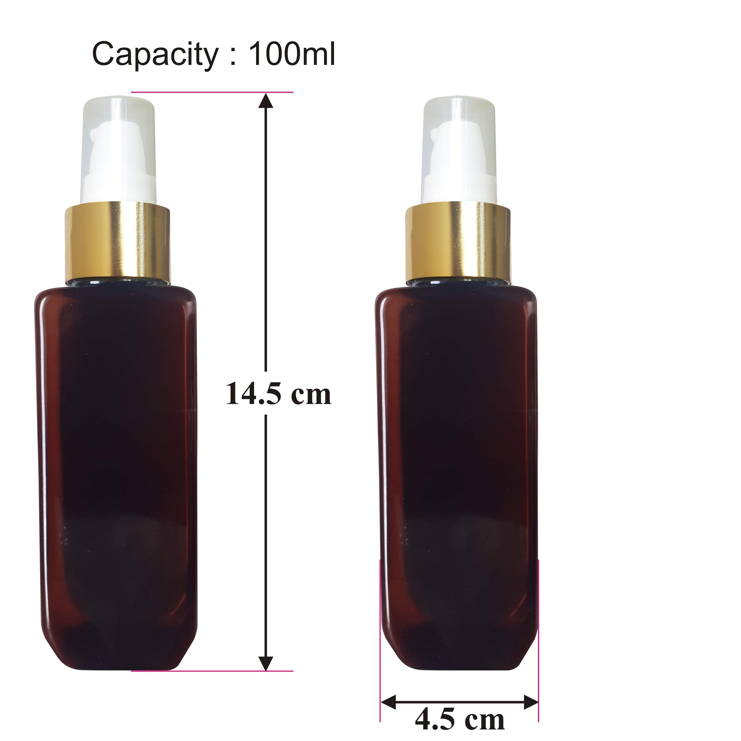 Zenvista 100ml Amber Pump Bottle (3-Pack) - Empty Cosmetic Dispenser for Shampoo, Hair Oil, Sanitizer & Liquids | Perfect for Travel, Salon, Home & DIY Skincare Refills
