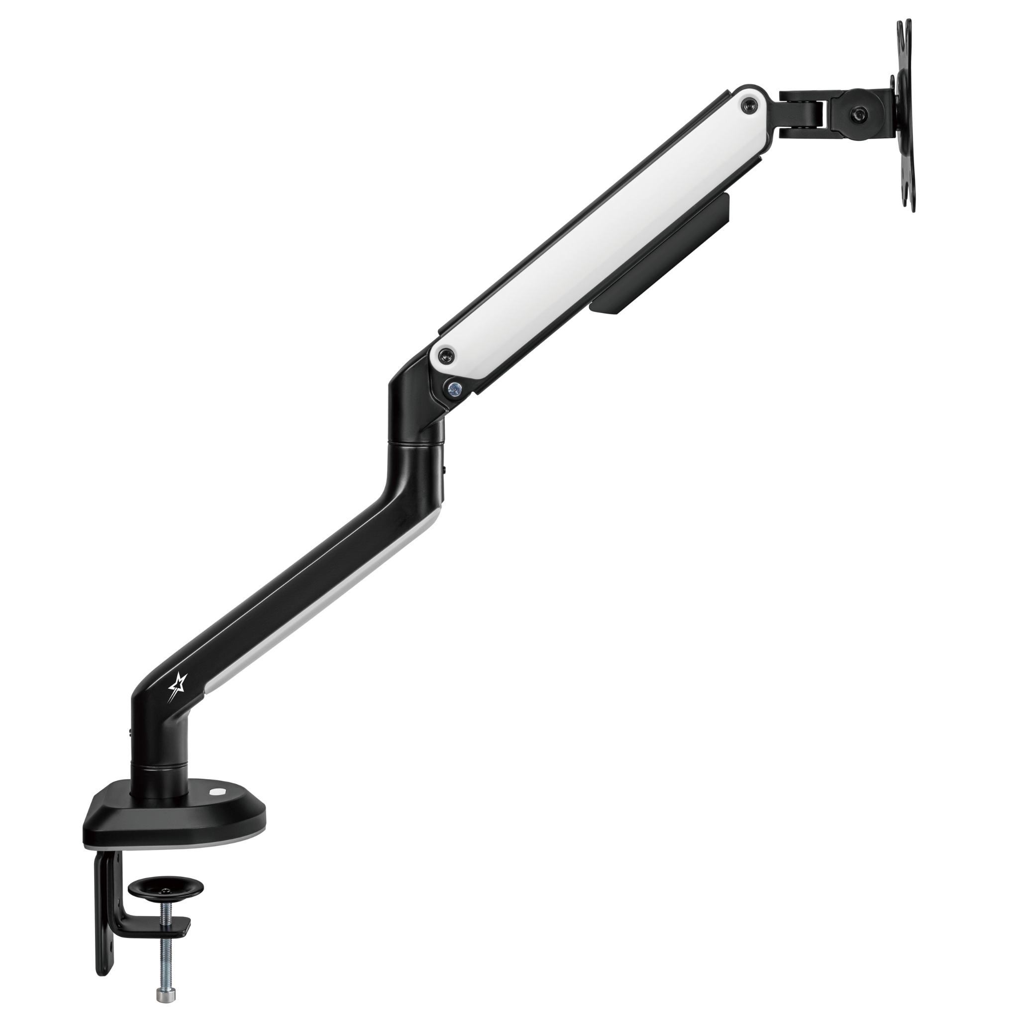 RGB Single Monitor Arm - Spring Assisted Adjustable Desk Mount for Gaming & Office Use - Ergonomic VESA 75/100mm Stand for Computer Screens (Home, Office, Gaming Setup)