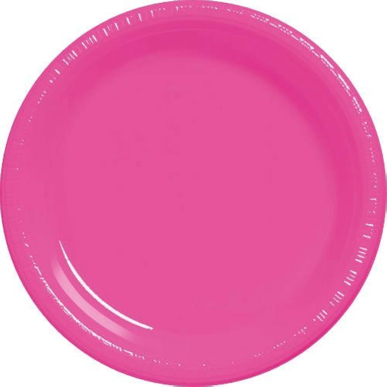 Bright Pink 9-Inch Plastic Plates - Pack of 20 | Durable Disposable Party Plates for Birthdays, Picnics & Outdoor Events