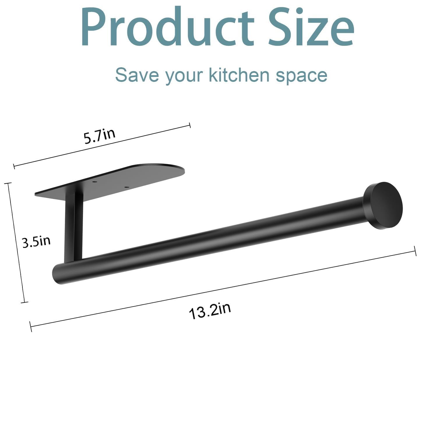 Stainless Steel Paper Towel Holder - Self Adhesive or Screw Mount Wall Mount Under Cabinet - SUS304 Kitchen Countertop Bathroom Organizer - Durable & Space Saving (Dark Black) - Perfect for Kitchen, Bathroom, Office & RV Use
