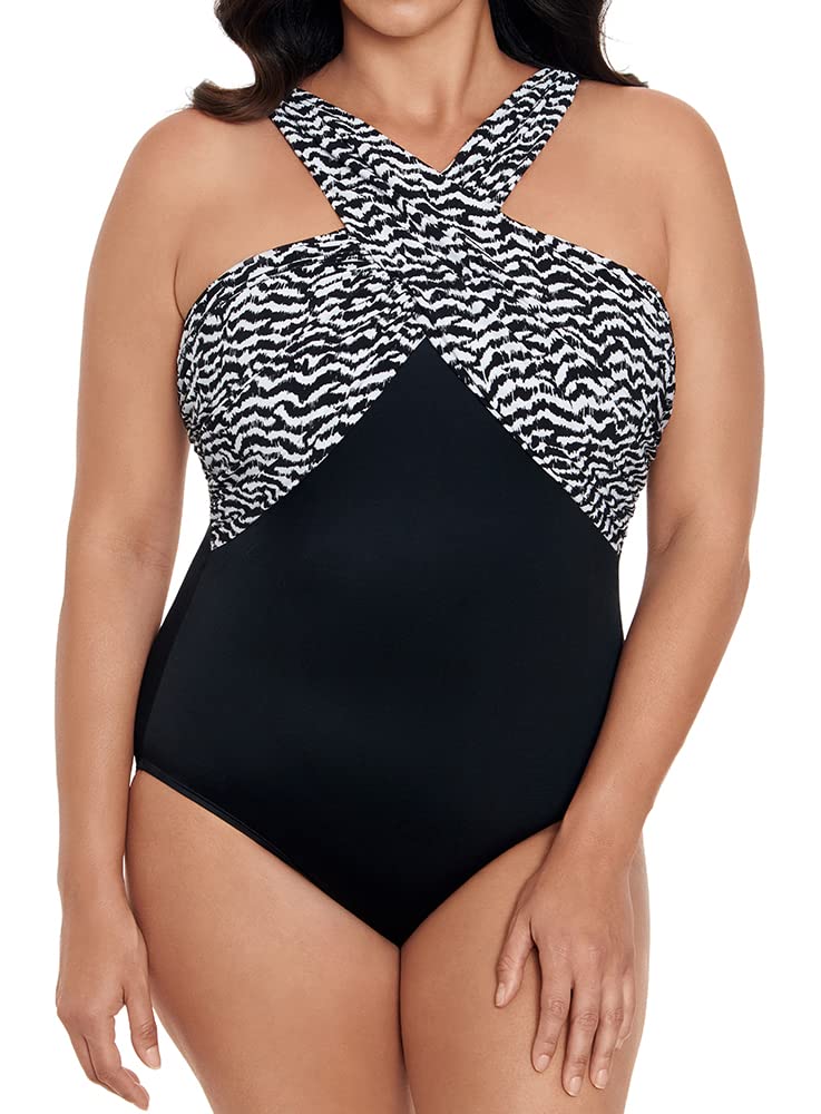 Longitude Women's One Piece Swimsuit - Crossover Draped Tank with Soft Cup Support | Perfect for Beach Vacations, Pool Parties & Summer Getaways