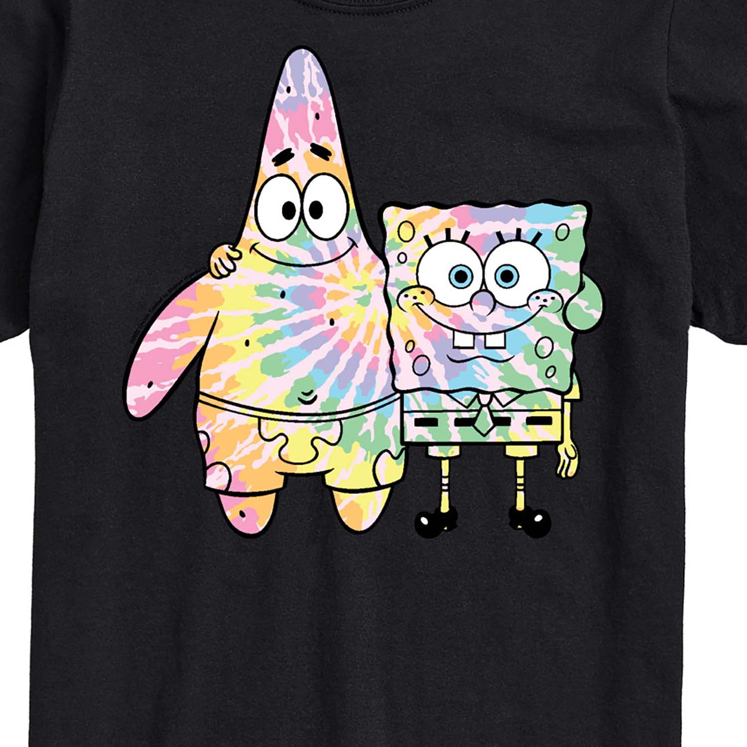 HYBRID APPAREL Spongebob Squarepants Tie Dye T-Shirt - Men's Short Sleeve Graphic Tee with Spongebob & Patrick Design - Perfect for Casual Wear, Beach Outings & Cartoon Lovers
