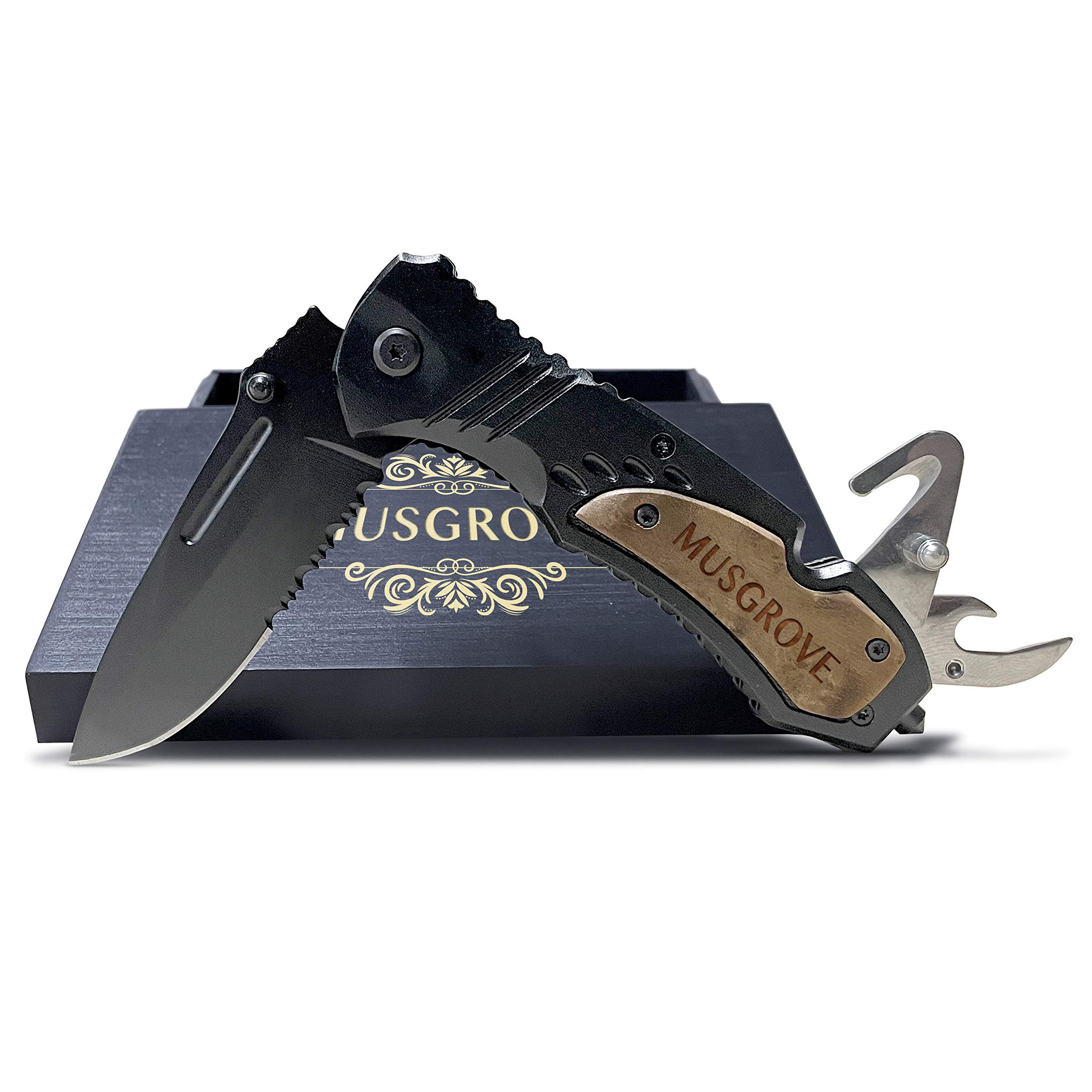 Premium Custom Hunting & Camping Knife for Men - Engraved Blade with Gift Box - Perfect for Outdoor Adventures, Survival & Gifts