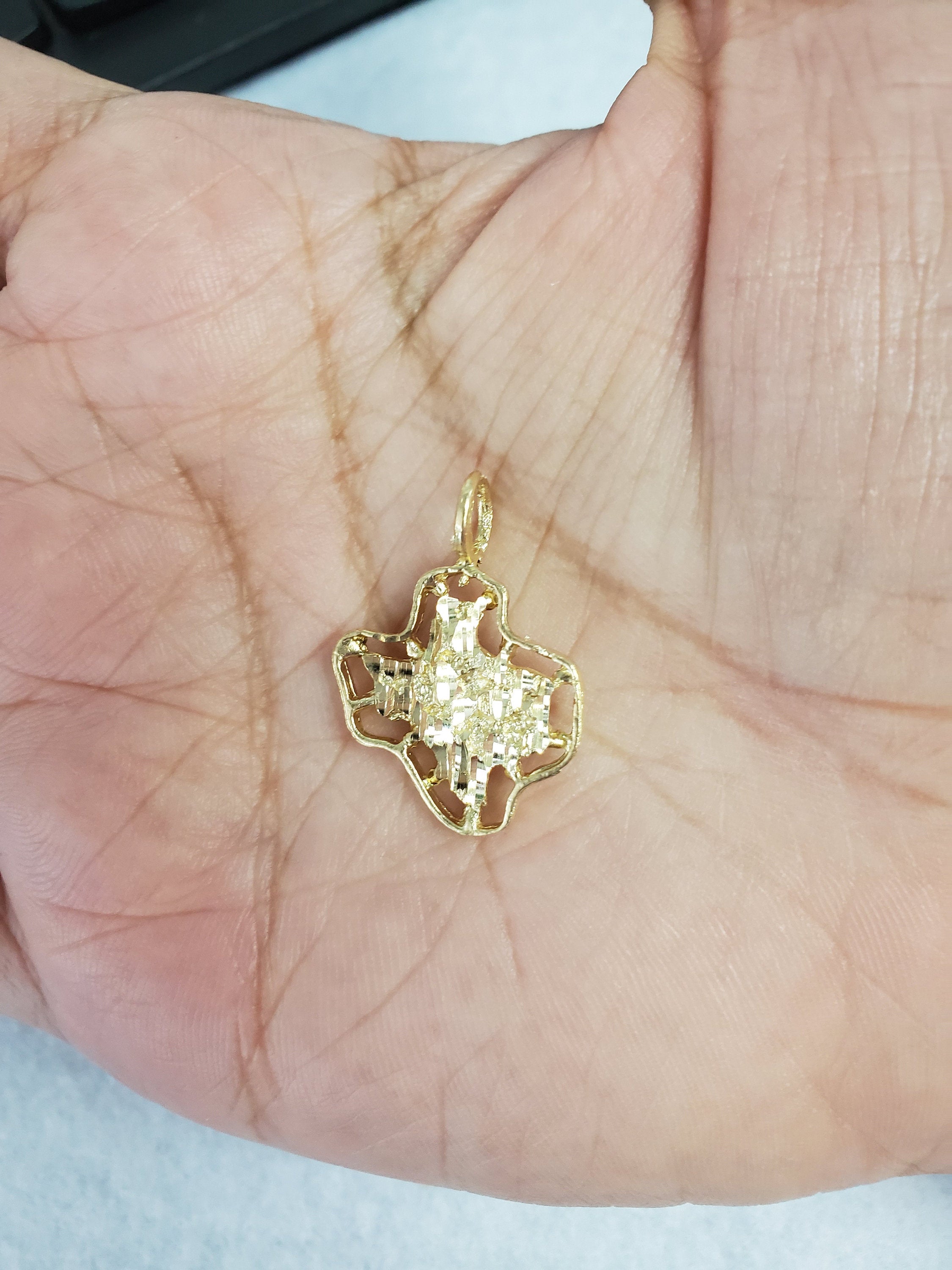 Texas Shaped Cutout Charm Pendant with Diamond Cuts - Elegant Lone Star Jewelry for Necklace, Bracelet & Gift Giving | Perfect for Texans, Travel Lovers & Western Style Fashion