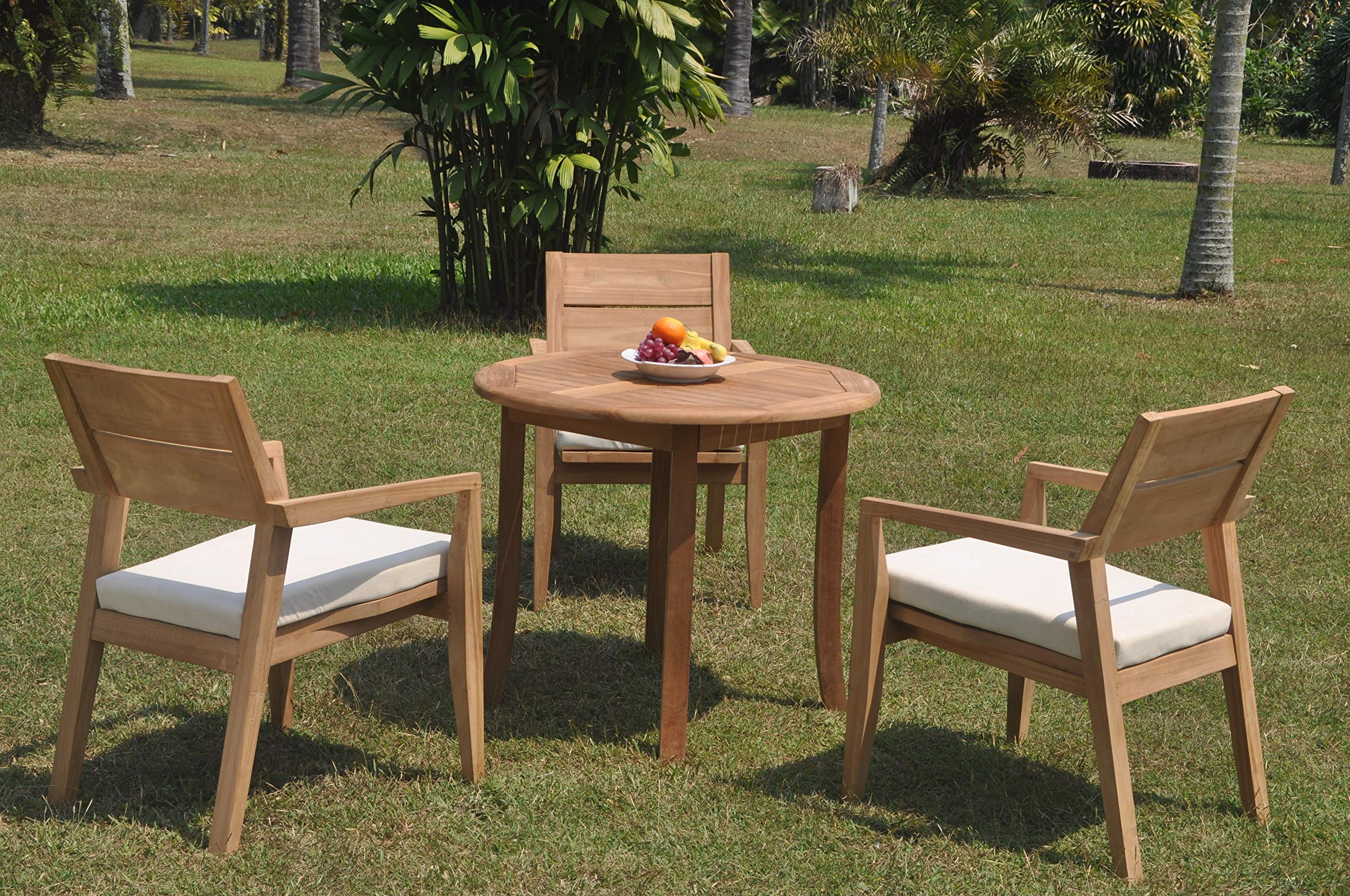 Premium 4-Piece Outdoor Patio Teak Dining Set - 36