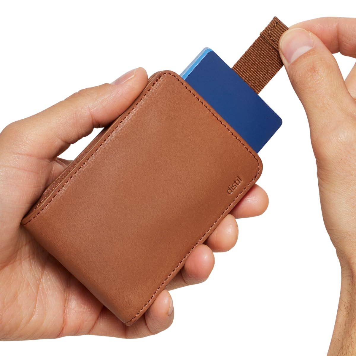 Distil Union Wally Classic - Slim RFID Blocking Leather Bifold Wallet with Money Clip for Men | Minimalist Front Pocket Billfold | Brown | Perfect for Everyday Carry, Travel & Business Use