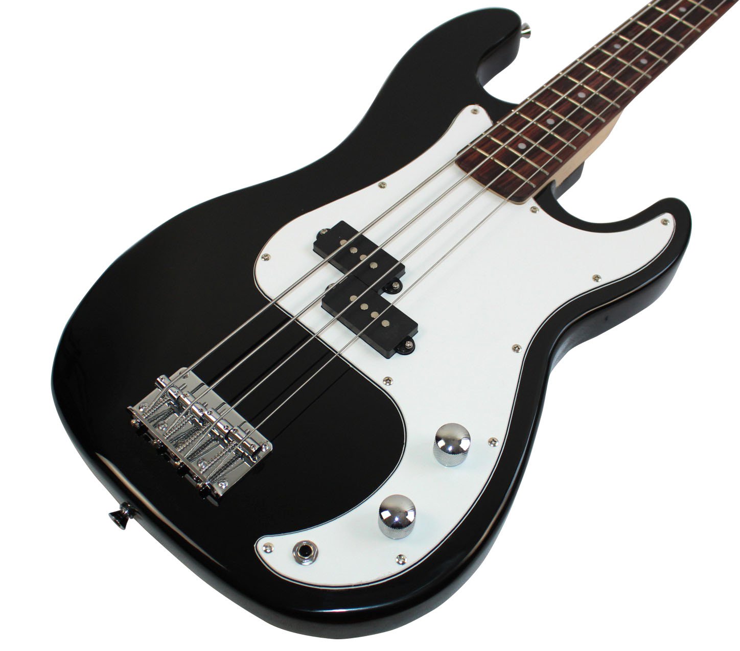 Stedman Beginner Bass Guitar Bundle with 15W Amp, Gig Bag, Accessories & Polishing Cloth - Black | Complete Starter Kit for New Musicians & Practice Sessions