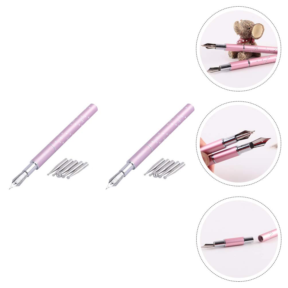 EXCEART 2 Sets Colored Nail Art Pens Kit - Professional Nail Painting Tools for DIY Manicure, Nail Art Accessories with Metal Tips - Perfect for Home Salon, Nail Art Designs & Creative Nail Polish Application