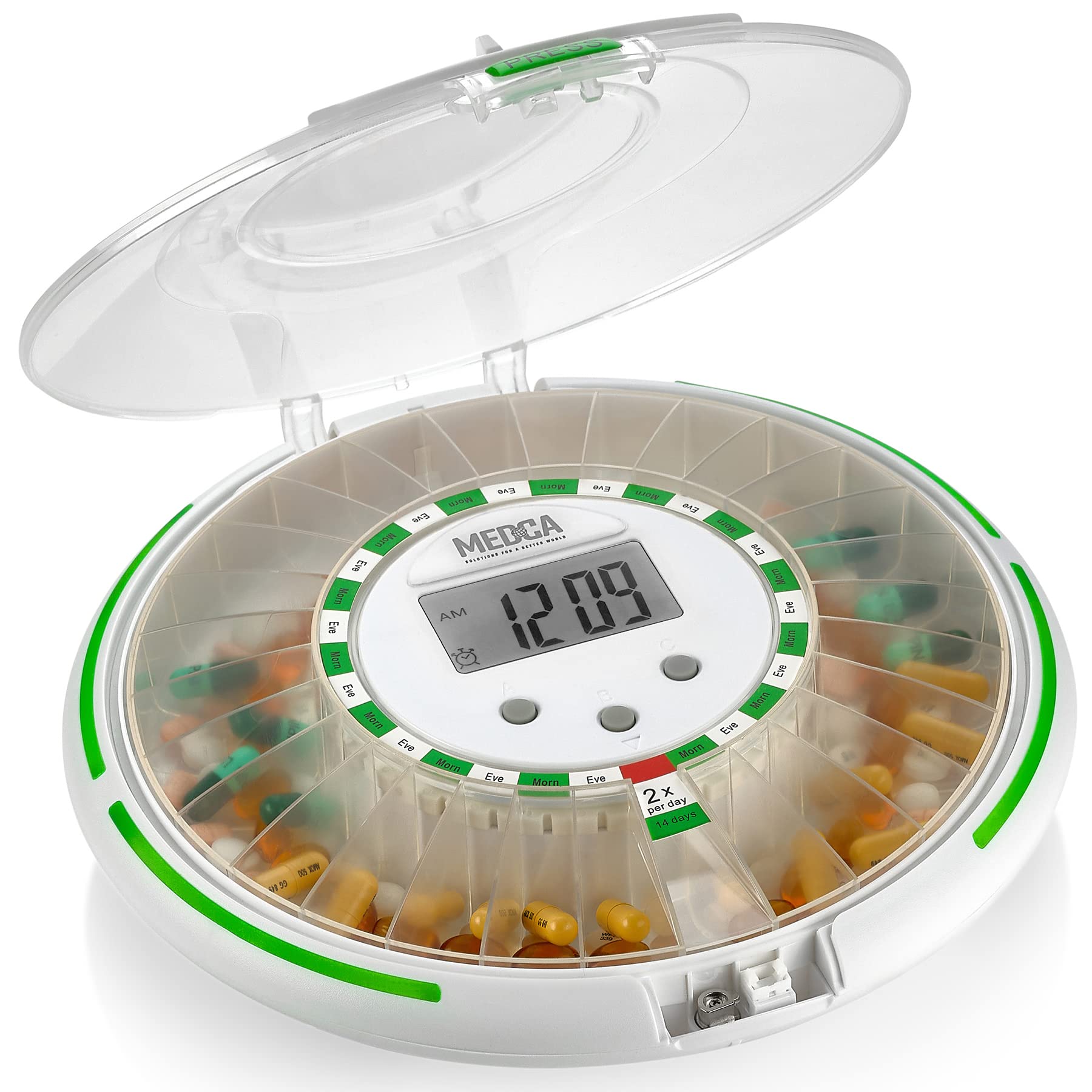28-Day Automatic Pill Dispenser with LCD Display & Alarm - Lockable Electronic Medication Organizer for Seniors | Daily Pill Reminder for Home Care & Travel
