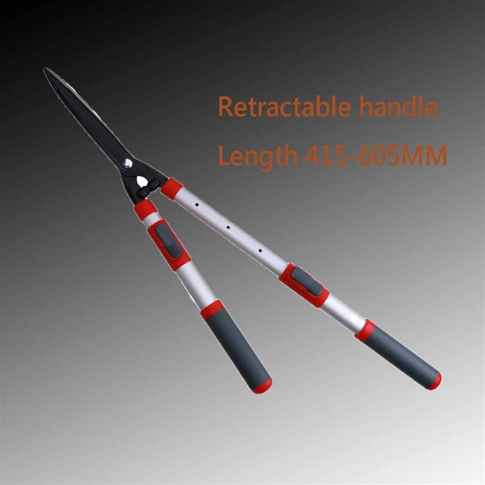TONZN Long Hedge Shears - Ergonomic SK-5 Steel Garden Pruning Shears with Rubber Handles (620-810mm) - Perfect for Trimming Bushes, Hedges & Shrubs in Your Backyard