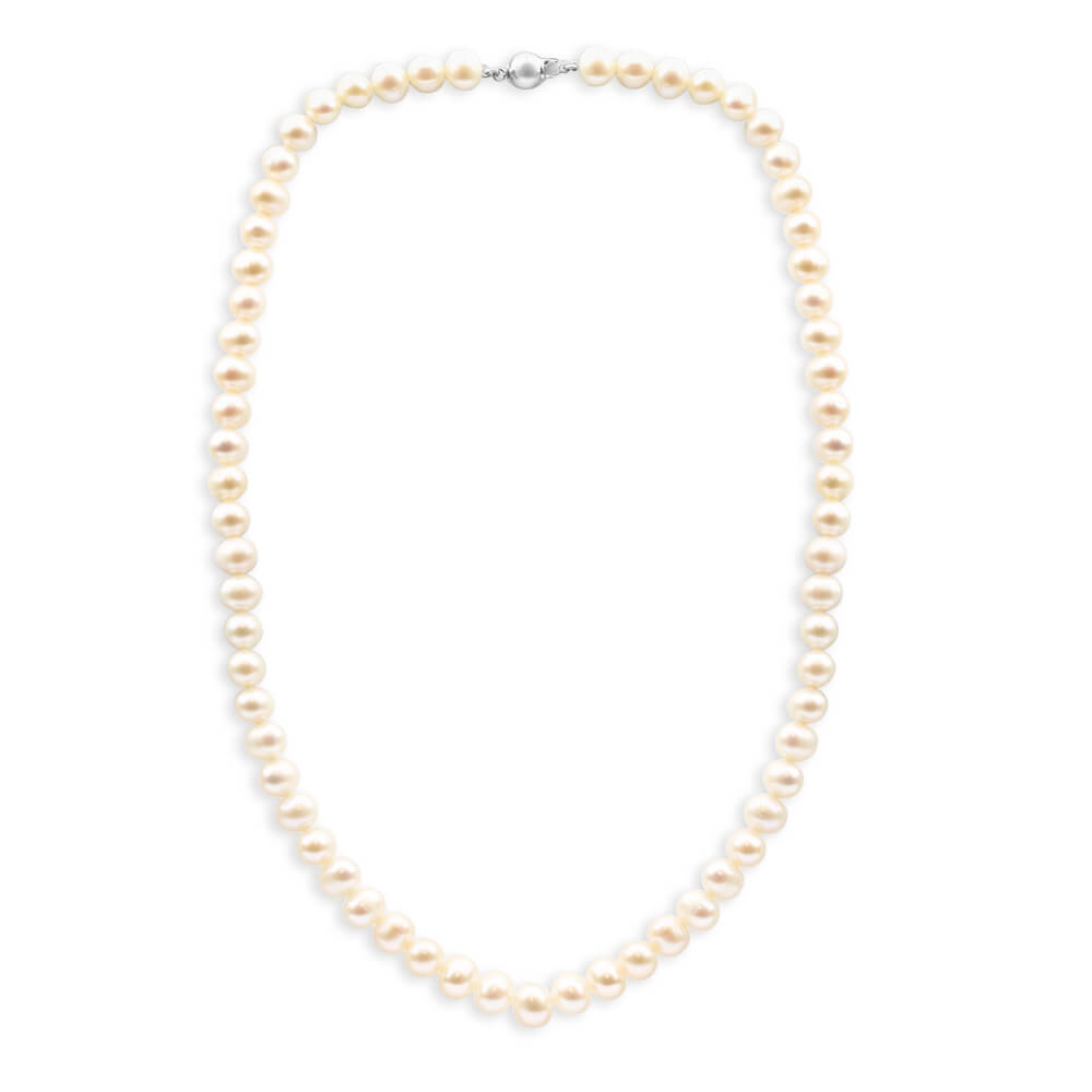 45cm Cream Freshwater Pearl Necklace - Elegant & Timeless Jewelry for Women - Perfect for Weddings, Parties & Special Occasions