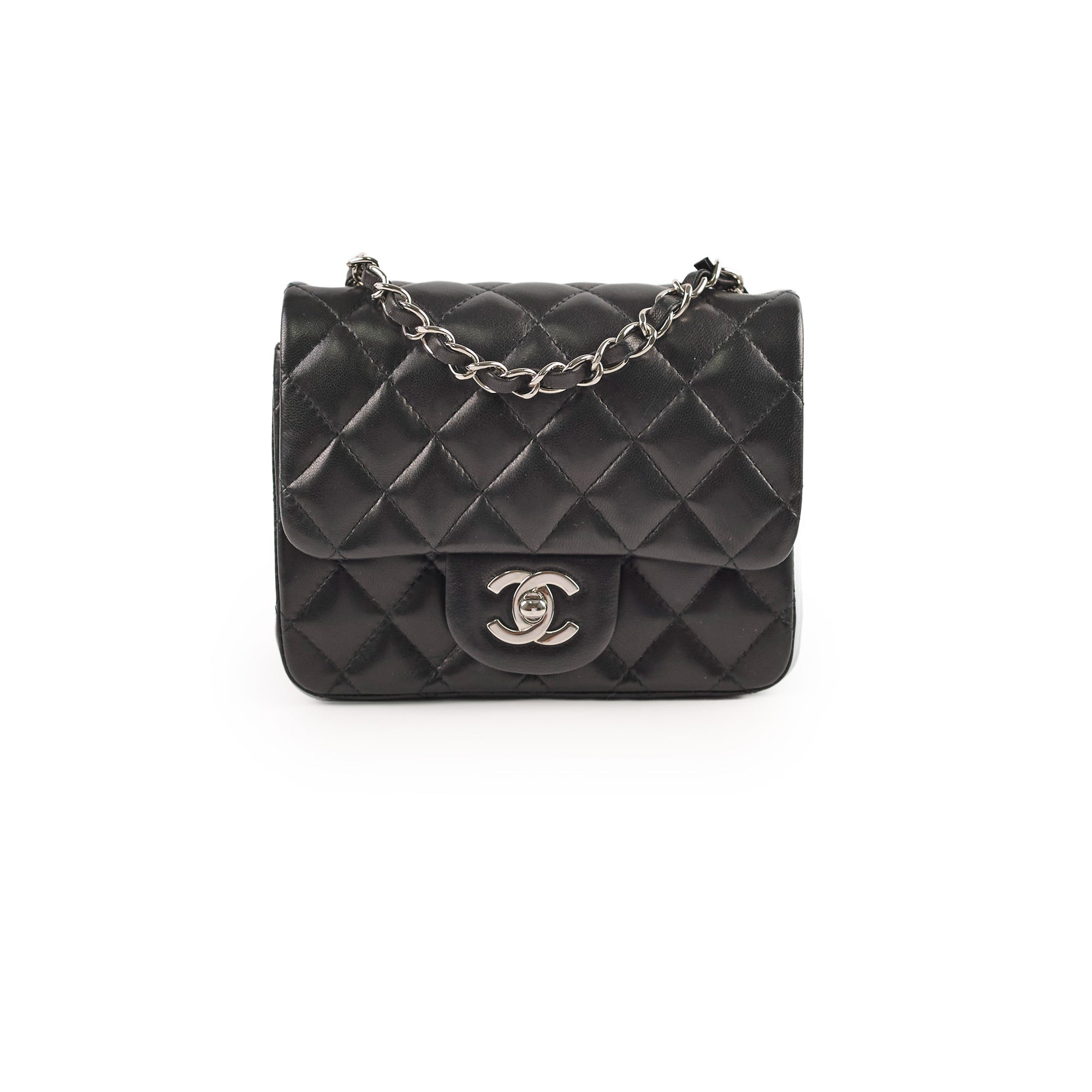 Chanel Mini Square Black Flap Bag - Classic Quilted Leather Crossbody Purse for Women | Perfect for Evening Parties, Date Nights & Special Occasions