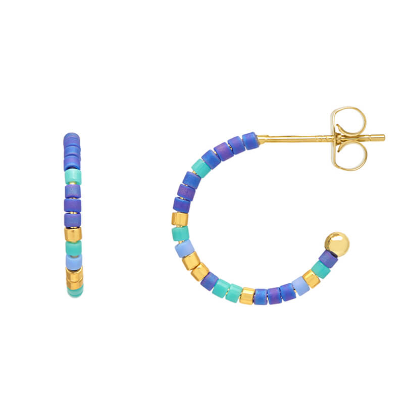 Night Sky Beaded Hoop Earrings - Sparkling Star Dangle Earrings for Women | Perfect for Evening Parties, Date Nights & Special Occasions