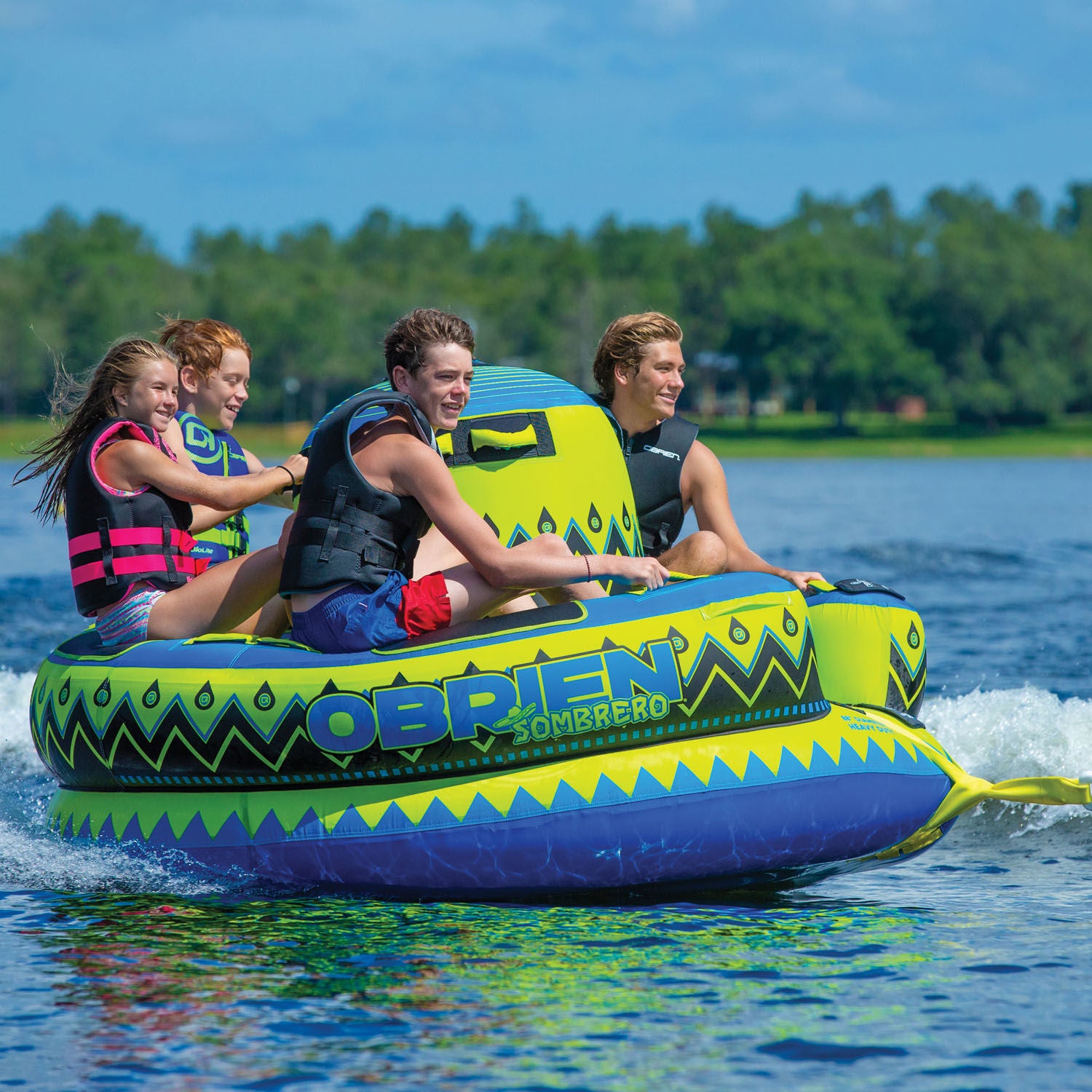 O'Brien Sombrero 4 Rider Towable Tube - Inflatable Water Tube for Boating, Lake & Beach Fun - Perfect for Family & Friends Outings