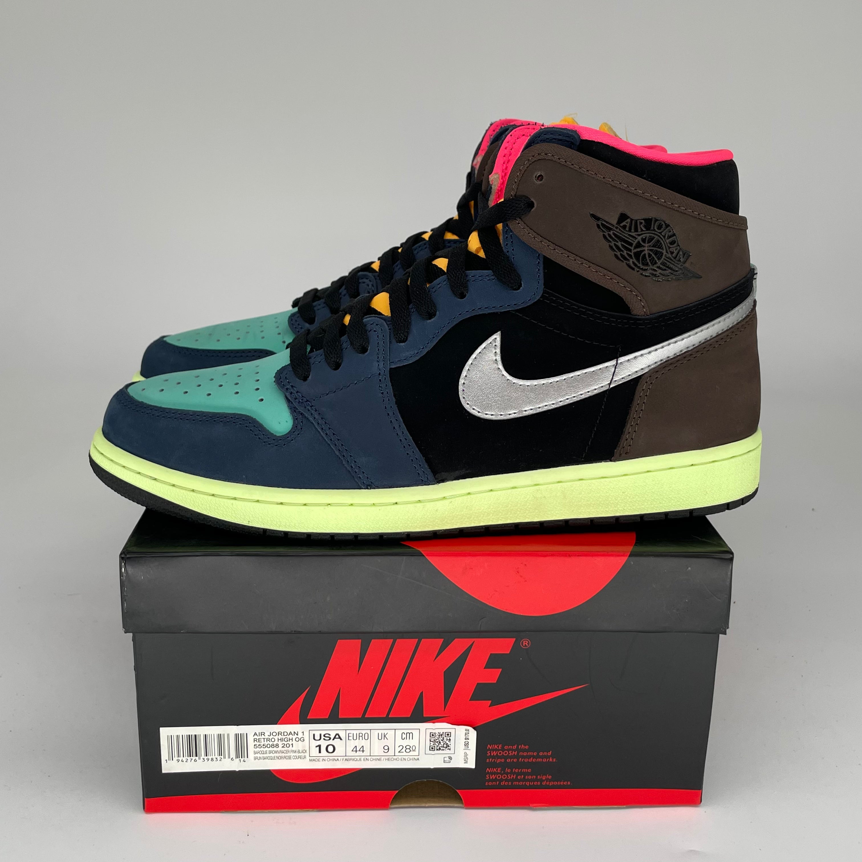 AIR JORDAN 1 BIO HACK Sneakers Men's Size 10 - 555088-201 Retro High OG Basketball Shoes for Streetwear & Casual Outfits
