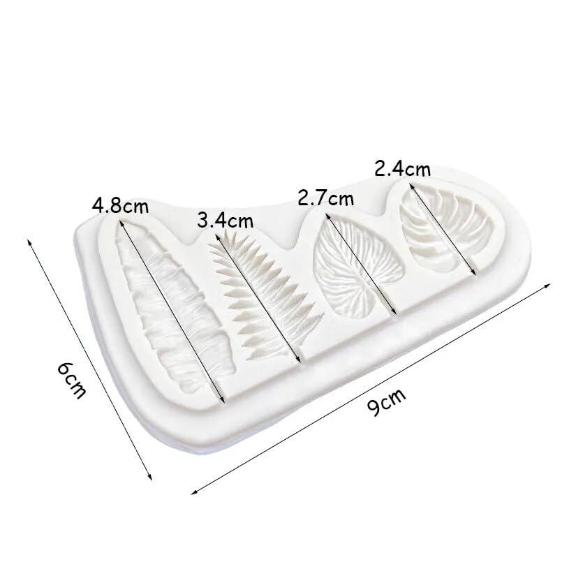 BITSKY Tropical Leaf Silicone Molds Set - Palm Leaf & Banana Leaf Chocolate Molds for Cake Decorating, Fondant, Clay & Resin Crafts - Perfect for Baking, Cupcake Toppers & DIY Sugar Crafts (Turtle Leaf Design)