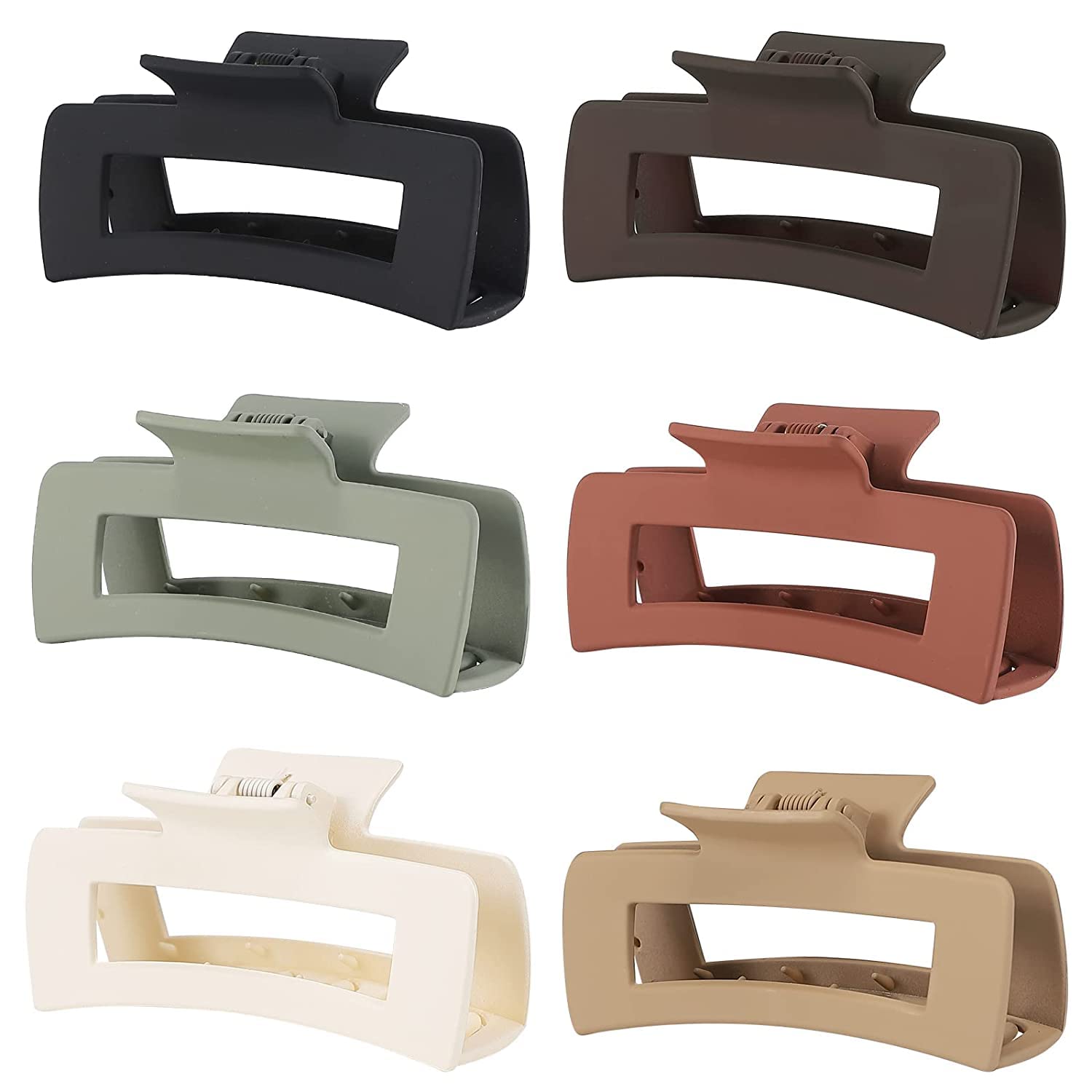 4 Inch Large Hair Clips for Thick Hair - 6 Pack Non-Slip Acrylic Banana Jaw Clips for Women & Girls - Perfect for Ponytails, Buns & Updos