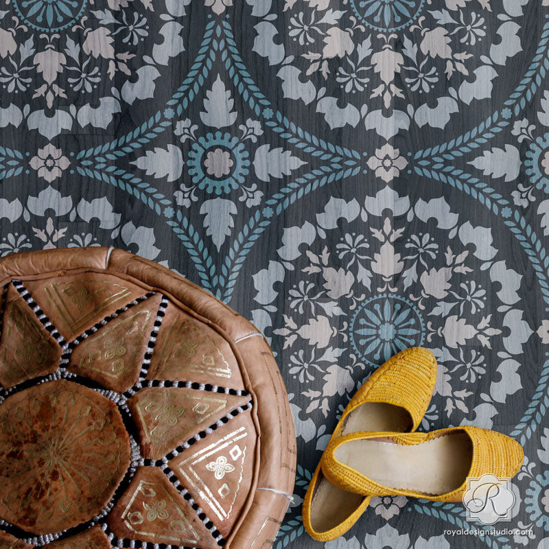 Mandala Fusion Tile Stencil - Reusable DIY Painting Template for Wall, Floor & Furniture Decoration - Perfect for Home, Yoga Studios & Meditation Spaces
