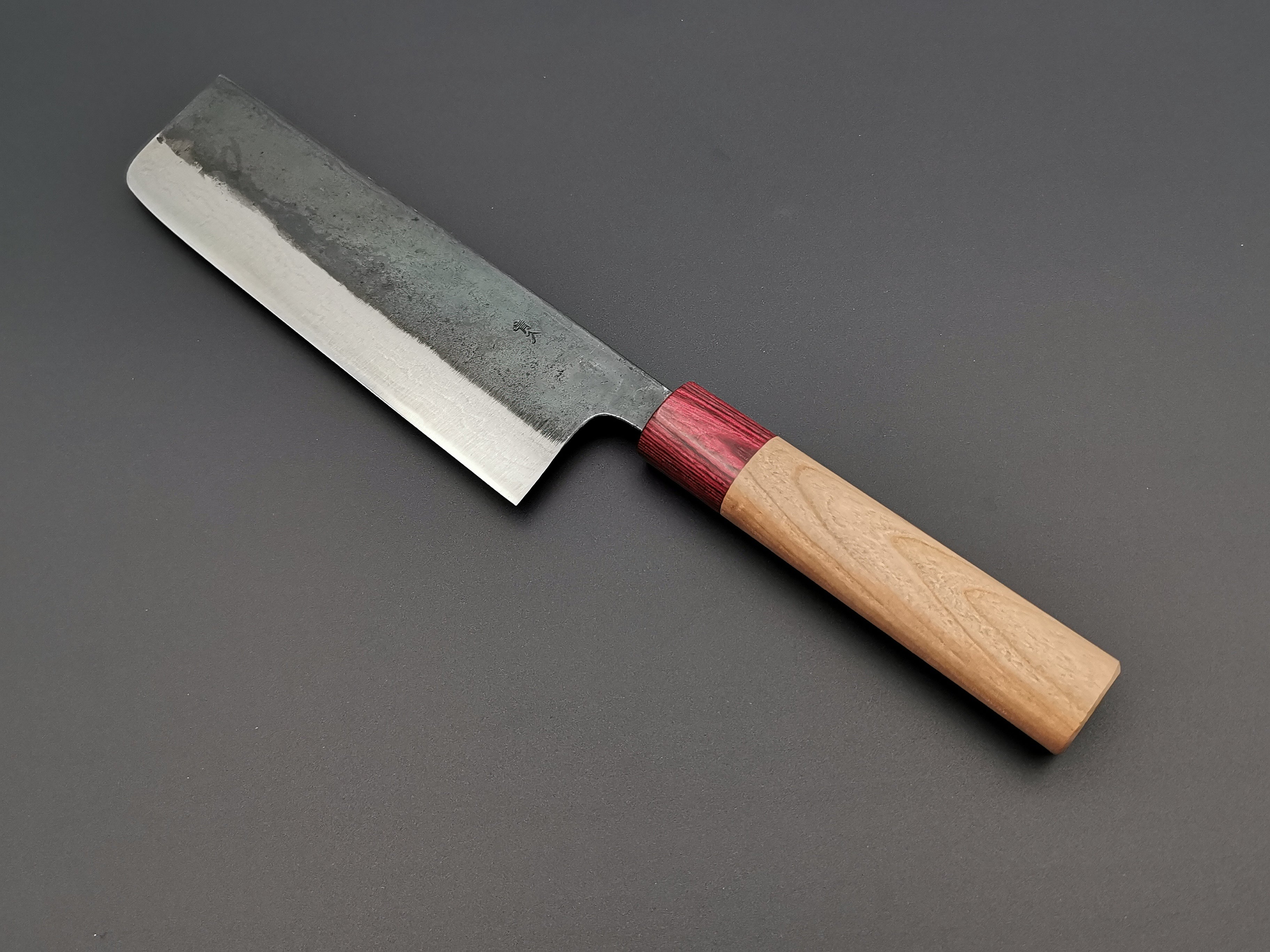 Premium Muneishi Aogami Damascus Nakiri Knife 165mm - Japanese High Carbon Steel Chef Knife for Slicing, Dicing & Chopping Vegetables - Perfect for Home Cooks & Professional Chefs