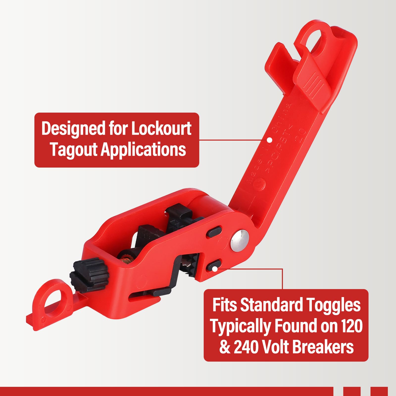Circuit Breaker Lockout Kit - Grip Tight LOTO Tagout Device for Standard Single & Double Toggle Breakers (8-Pack) - Electrical Panel Safety for Industrial & Home Maintenance
